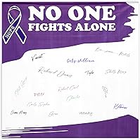 Vista 7 de Outus Cartel de autógrafo de cinta multicolor para concientización sobre el cáncer, 6 x 6 pies, póster consciente del cáncer, salud mental