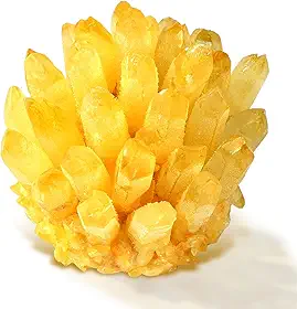 Grande aglomerado de cristal de citrino - geodo de quartzo amarelo natural para cura, abundância e riqueza - pedra de citrino autêntica para decoração de casa, meditação e energia positiva - (14,5 x