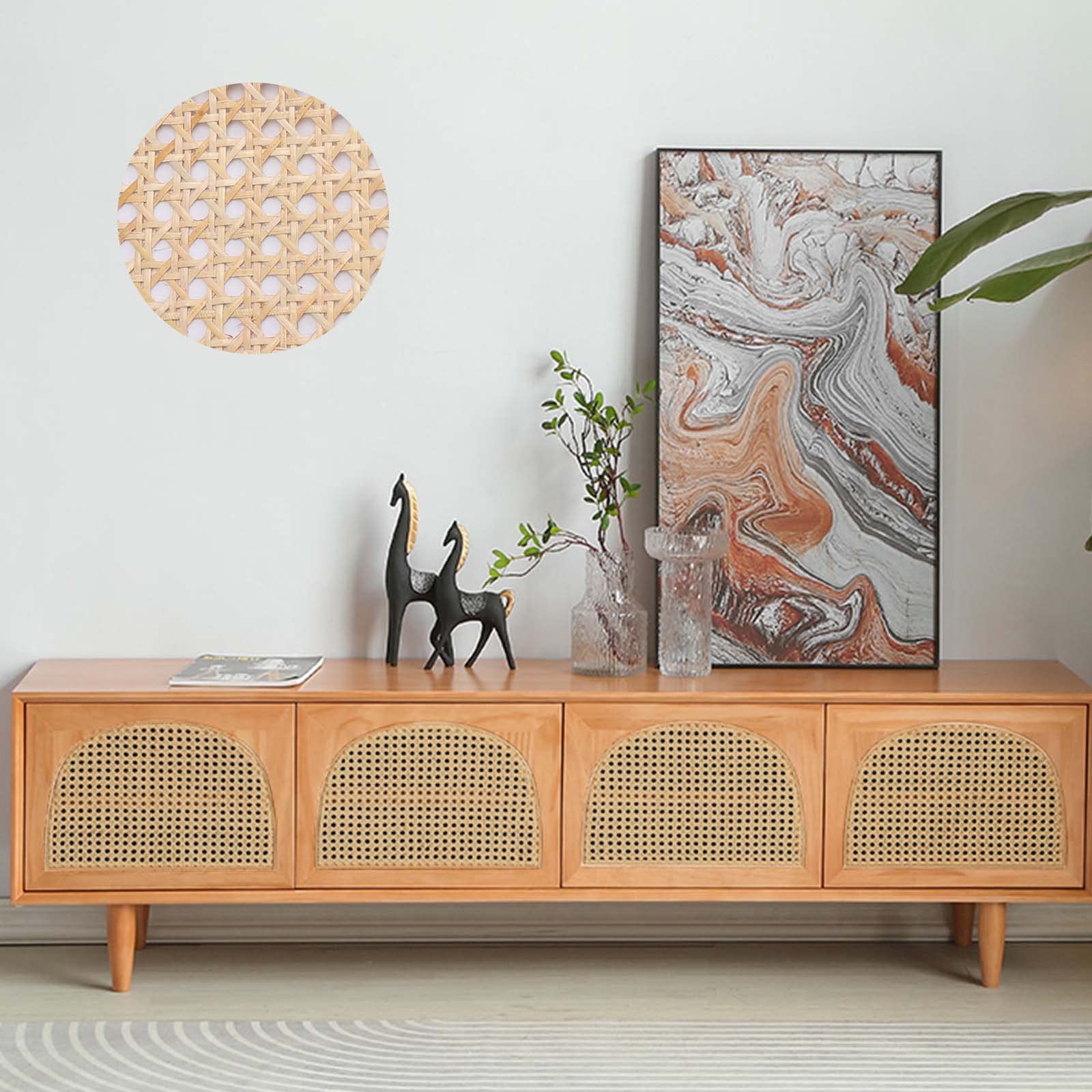 35cmx100cm Rattan Rotolo Naturale, Fatto a mano Fettuccia Rattan, Paglia de Vienna per sedie, Fettuccia in Rattan per Mobili, Cestini, Sottobicchieri, Fai Da Te