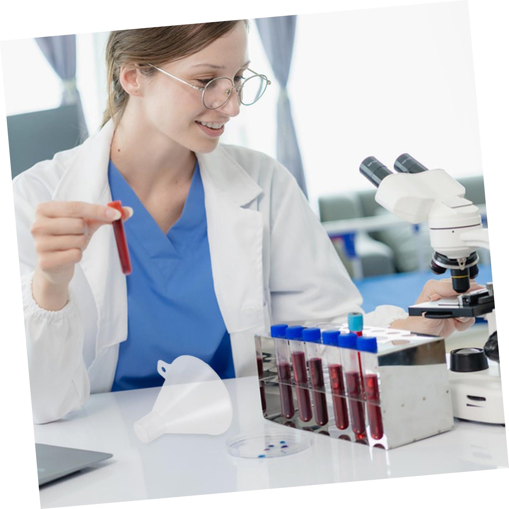 SOLUSTRE 5pezzi Imbuto Da Laboratorio Per Esperimenti Scientifici Resistente Facile Da Pulire Per Aggiunta Di Reagenti Di Ricerca
