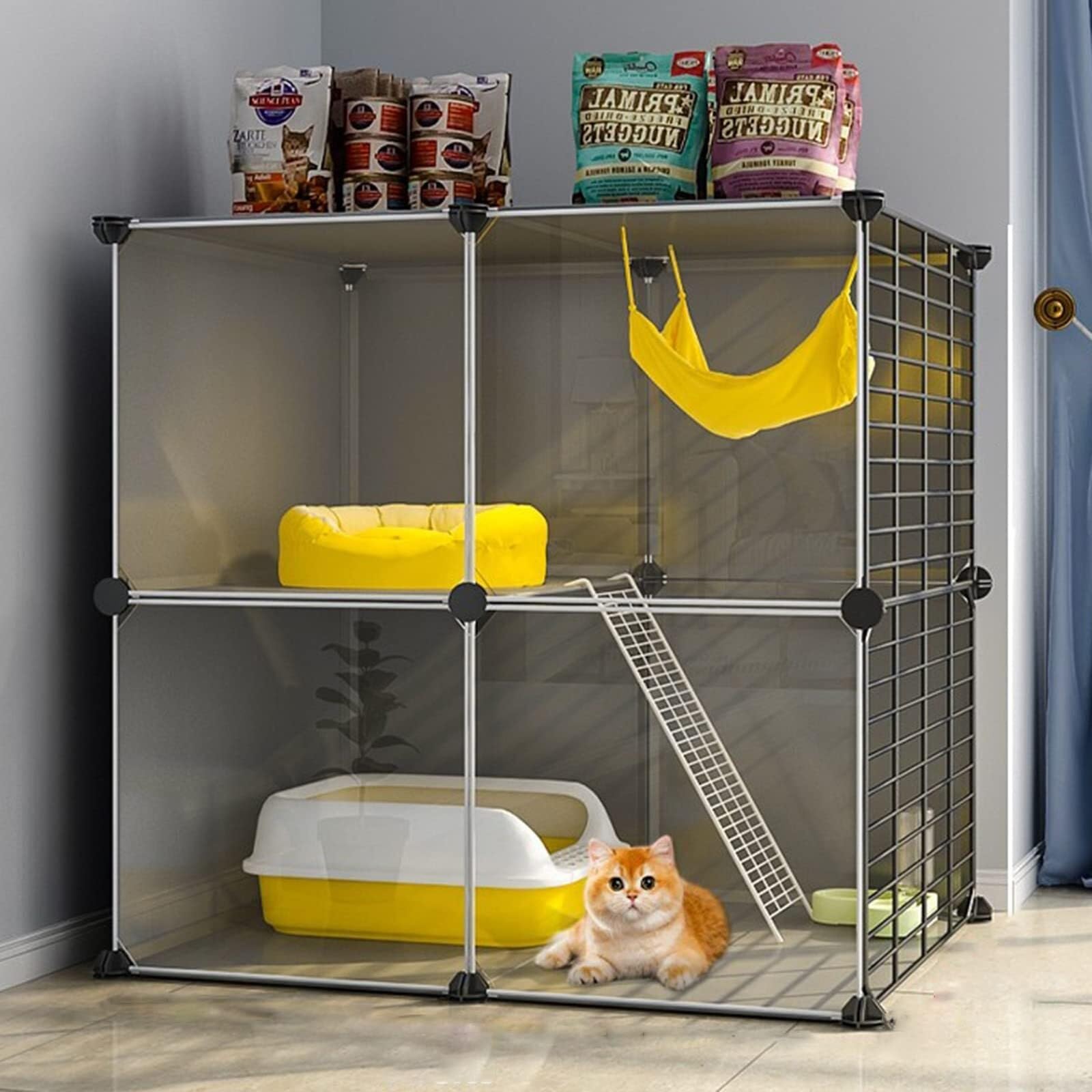 Generic Gabbia per gatti da interni, box multi-livello per gattini, cuccioli e piccoli animali (72 x 47 x 72 cm)