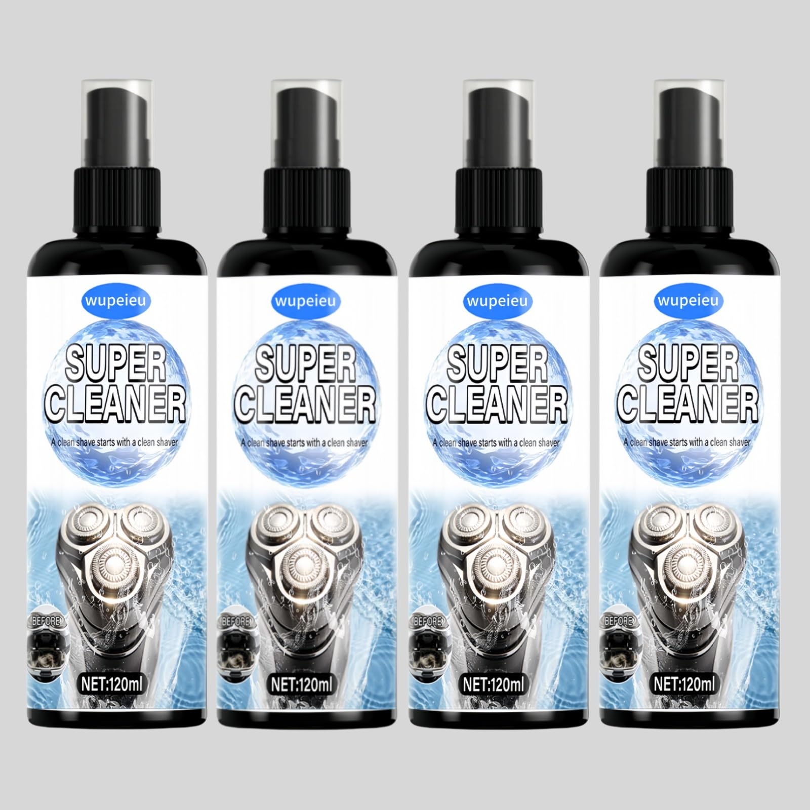 Líquido Limpiador De Maquinillas De Afeitar De 120 Ml, Compatible Con Braun Todas Las Afeitadoras Eléctricas, Limpia Su Afeitadora For Una Higiene Óptima(4 pcs)