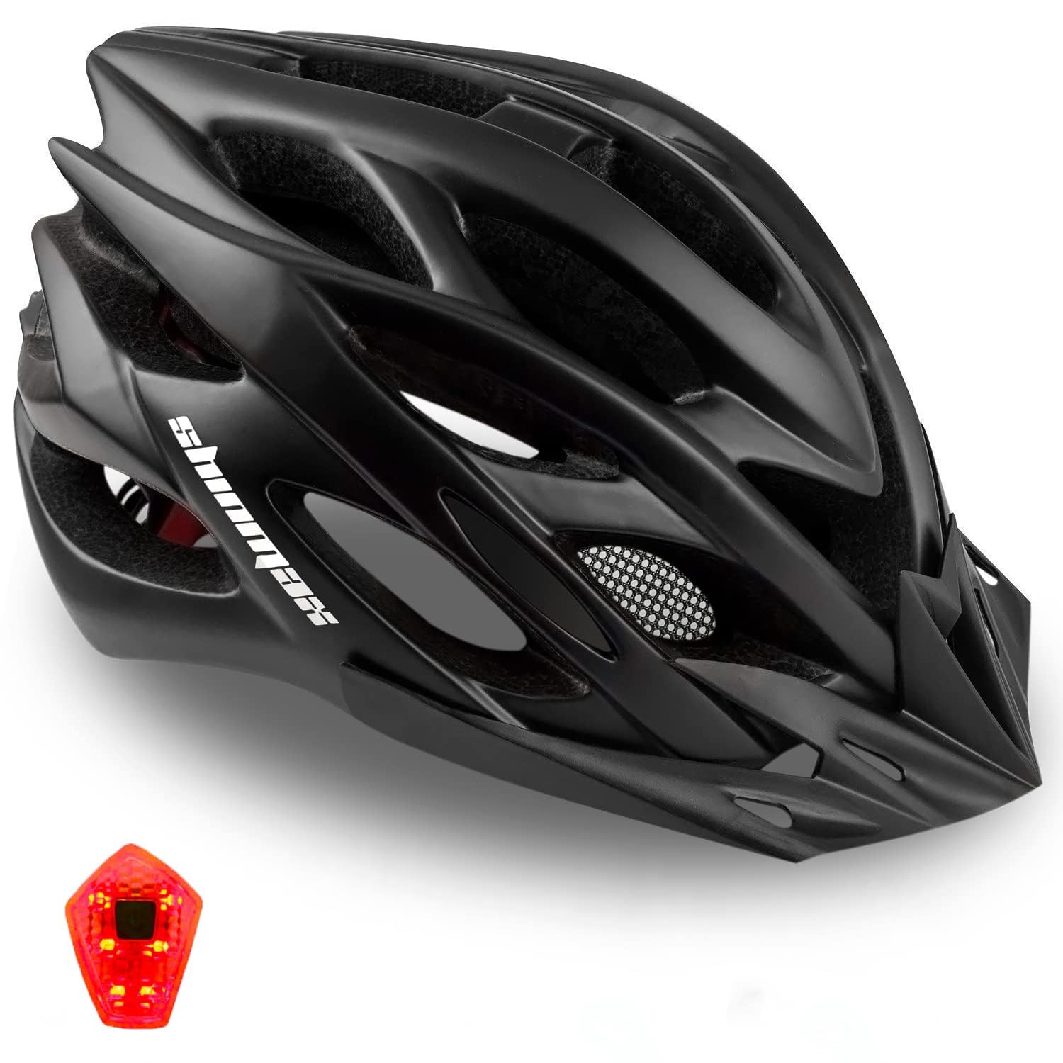 Casco Bici Shinmax Con Luce LED Posteriore – Ultraleggero 270g, 22 Fori Di Ventilazione, Visiera Rimovibile, Regolabile 57-62cm, Uomo/donna
