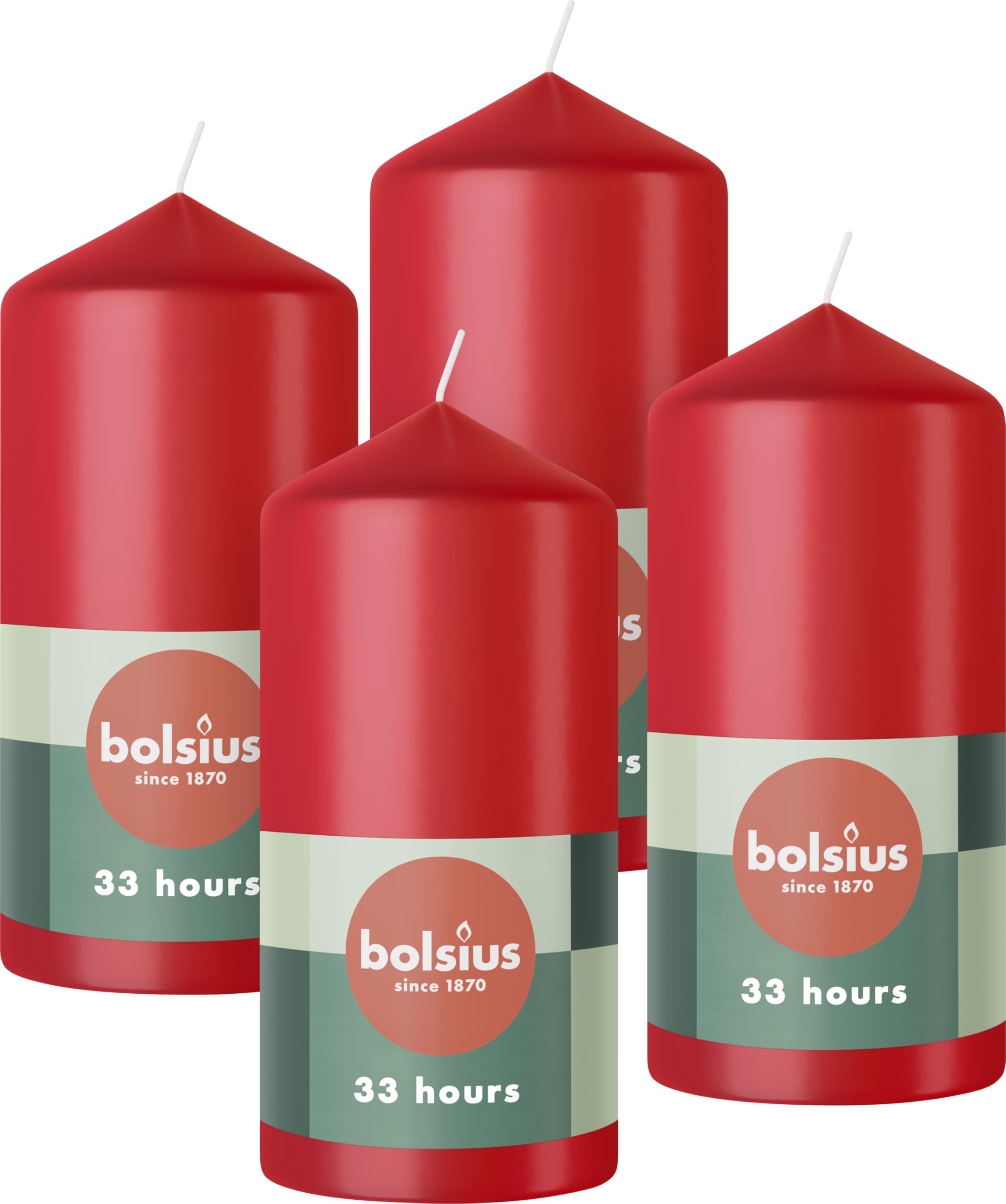 Rustik - Lot De 6 Bougies Piliers - Corail Fabriquées à La Main - Durée