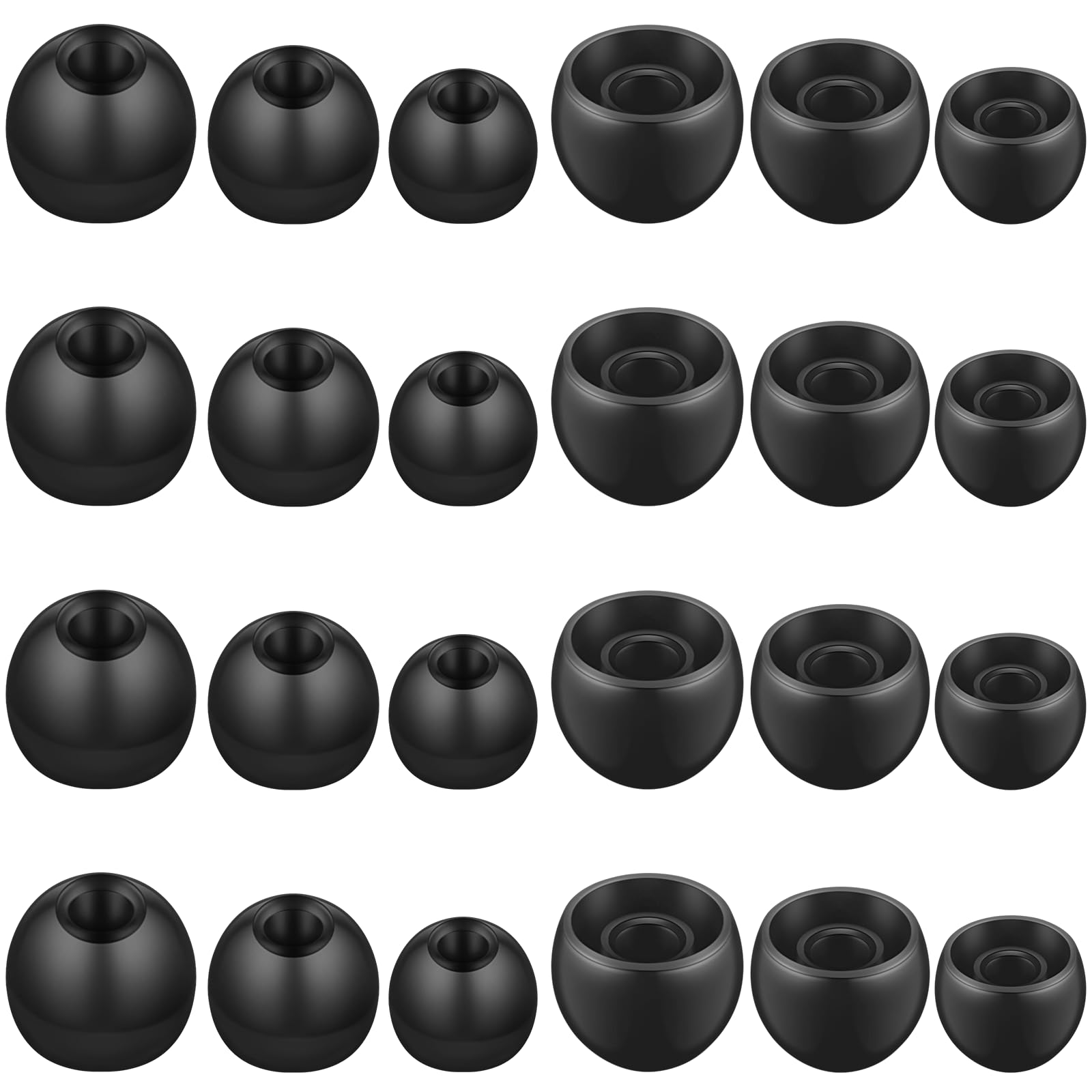 12 Paar Ohrstöpsel Für In-Ear-Kopfhörer – Weiche Silikon-Aufsätze In S/M/L (4 Mm Steckerloch)