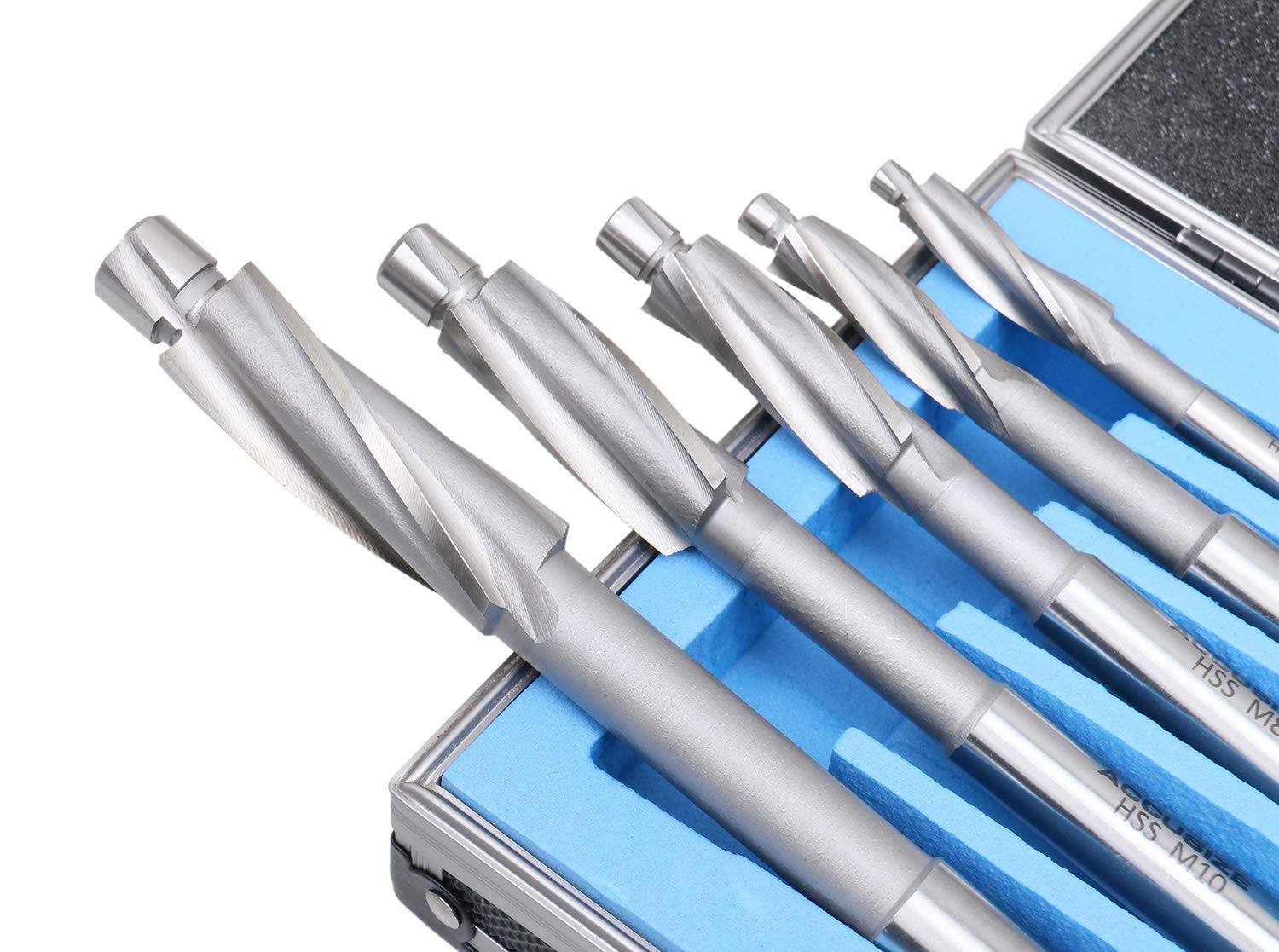 Accusize Industrial Tools Premium Metric H.S.S. Solid Cap Screw Counterbore Set, 3 Flute, Straight Shank, 7 Pc, 509S-007M — Amazon image 3
