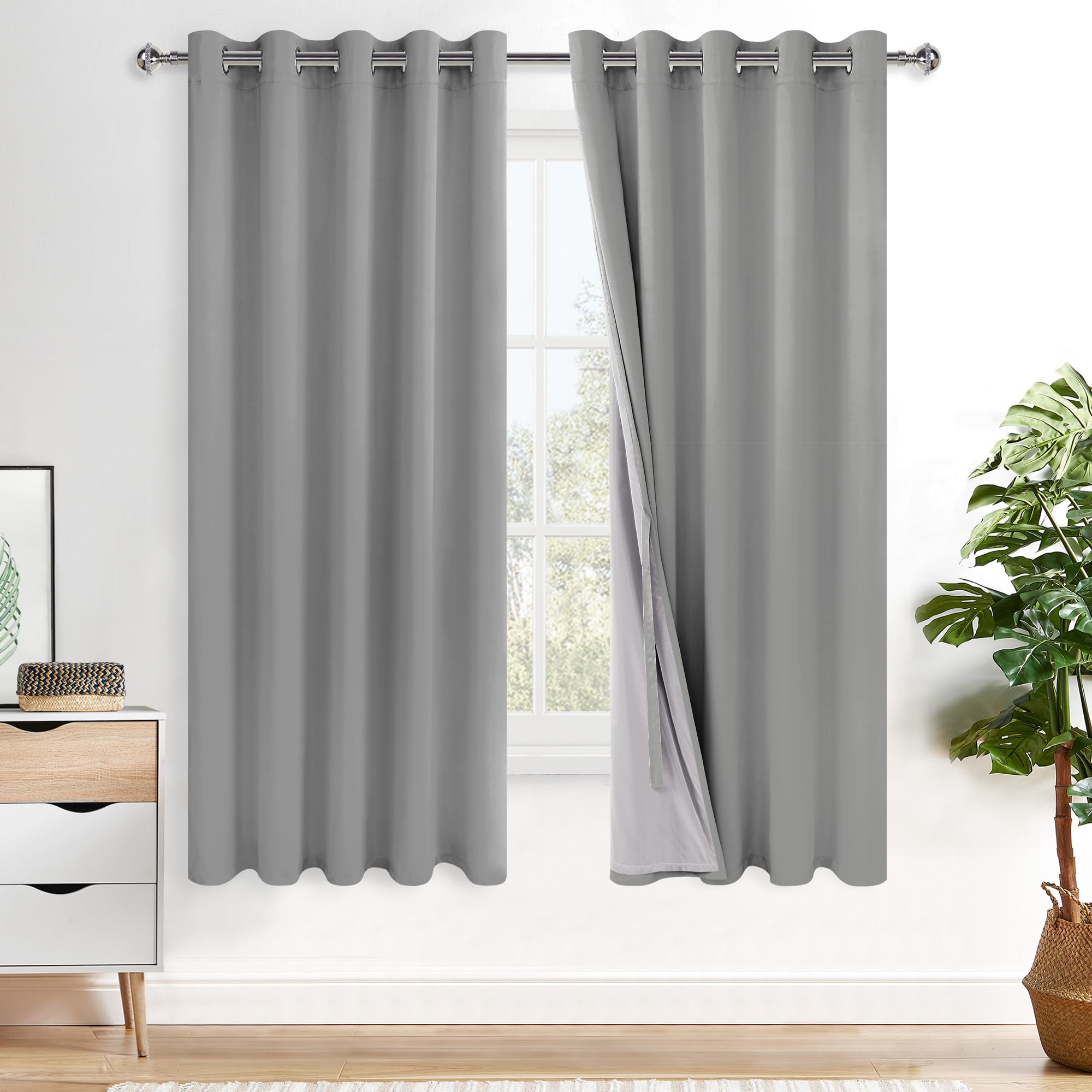 lucky⭐枠 Amazon.com: XWZO 100% Blackout Curtains 63 Inches Long with