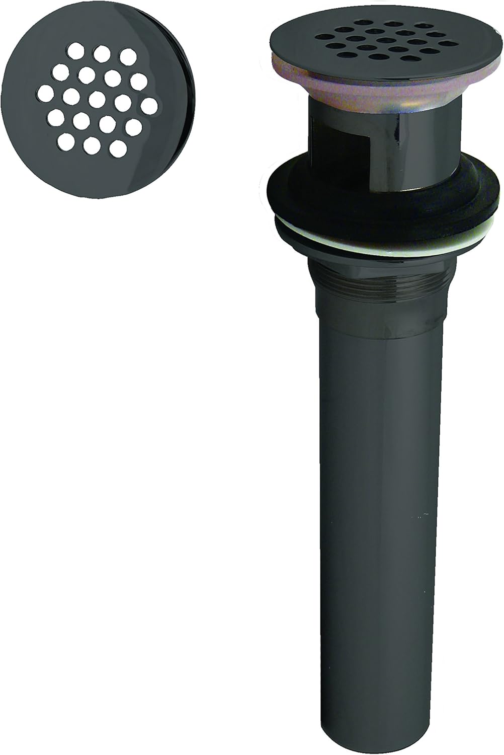 Westbrass D411-2-12 Grid Strainer Lavatory Drain with Overflow Holes - Exposed, Oil Rubbed Bronze