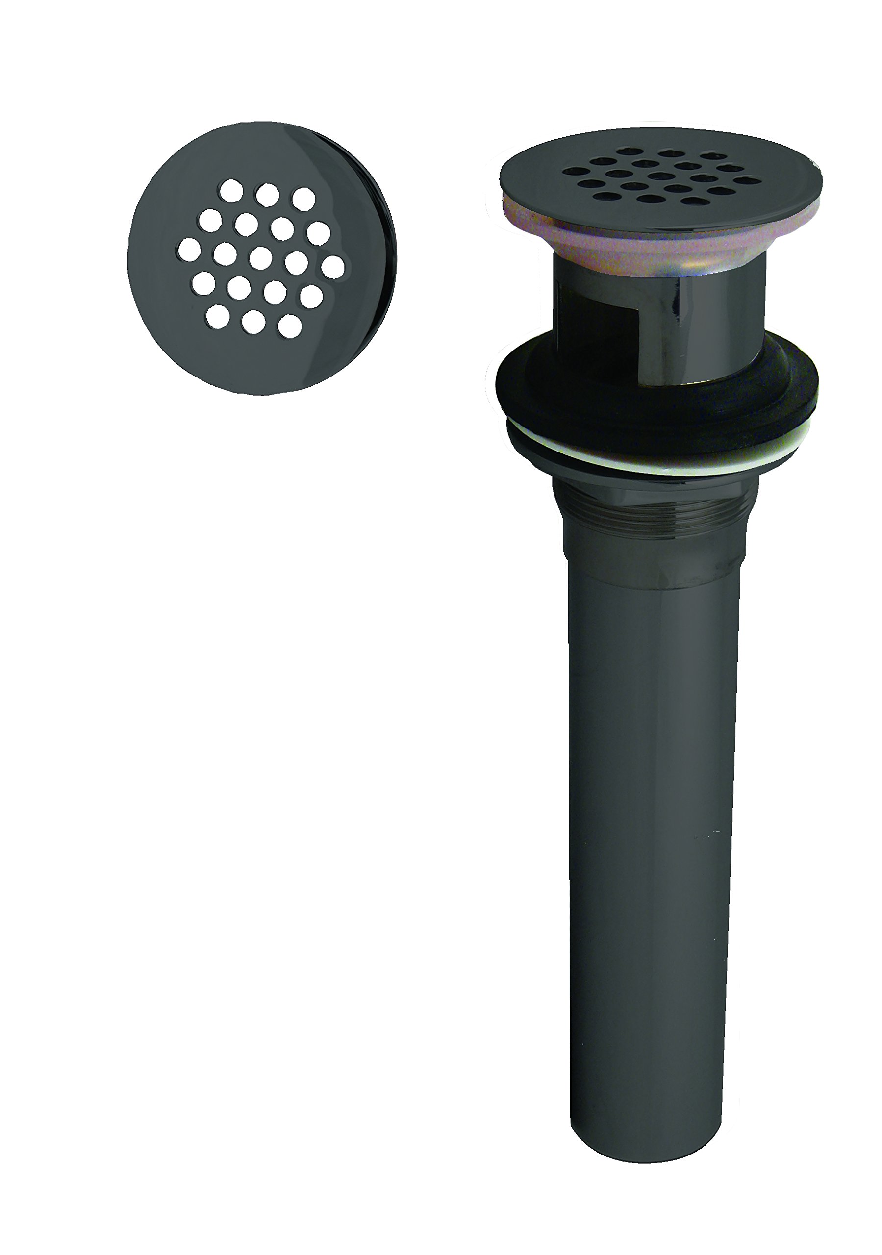 Westbrass D411-2-62 Grid Strainer Lavatory Drain with Overflow Holes-Exposed, Matte Black