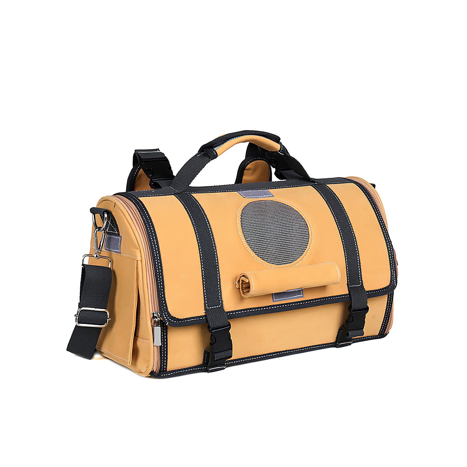 Galatée Zaino Per Gatti, Zaino Per Animali Domestici Con Design Ventilato, Zaino Da Viaggio Per Animali Domestici, Borsa Per Cuccioli Ideale Per l'Escursionismo Viaggiare All'Aperto(M, Giallo)