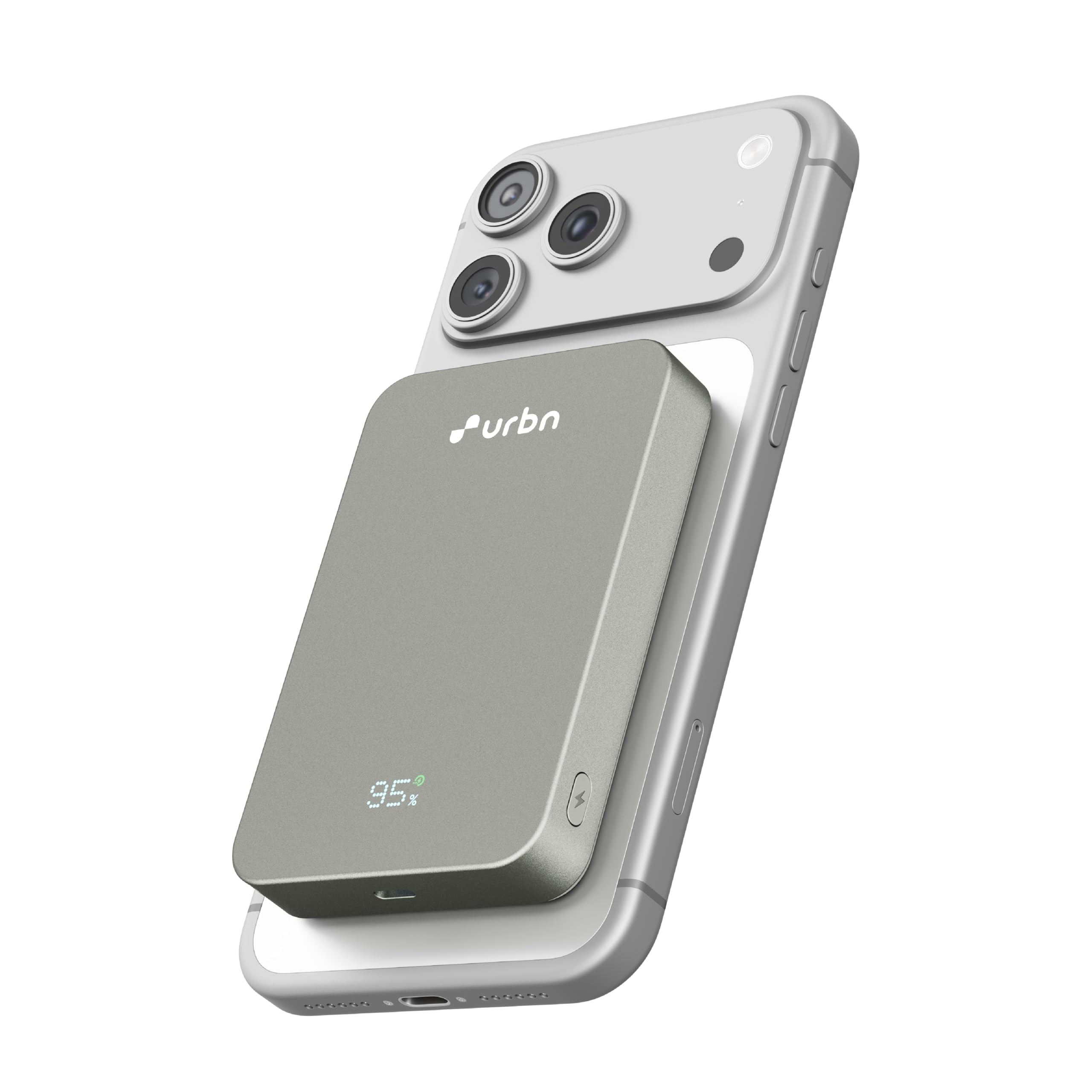 URBN 10000mAh MagTag Qi2 Wireless Power Bank | 15W Magnetic Wireless Charging | 20W USB-C PD Fast Charging | LED Display | Premium Metallic Finish | 1 Year Warranty (Grey)-image-35