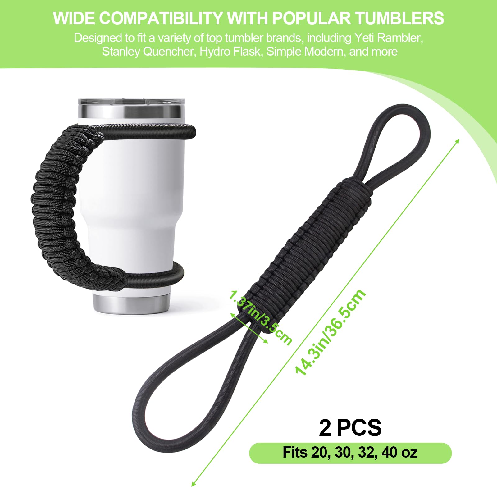 Amazon.com: MingQiEven 2 Pcs Paracord Handle,Universal Black