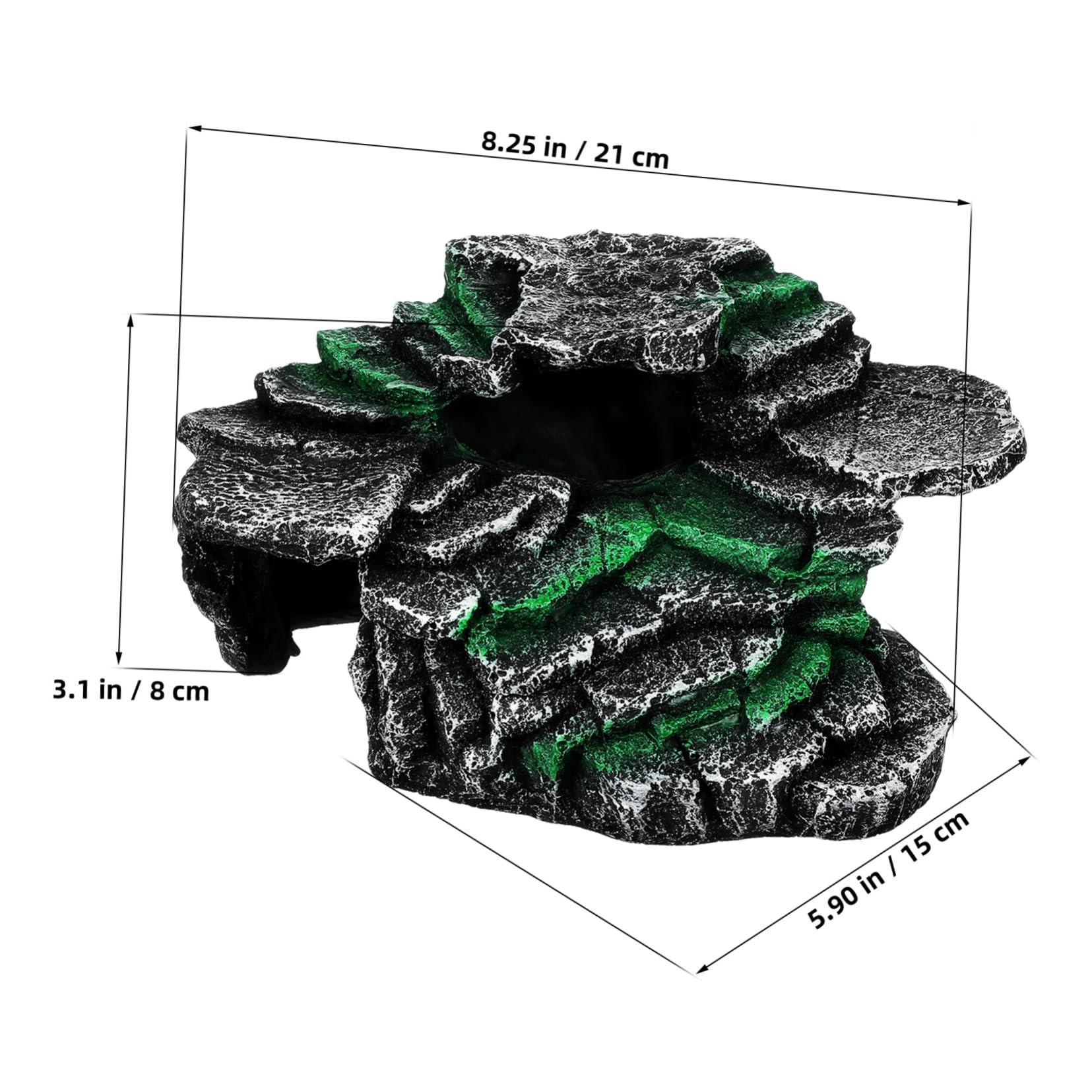 Happyyami Aquarium Decor Rocks Turtle Tank Decoration Basking Platform Reptile Hideout for Fish Tank Perfect Turtle Habitat Accessory
