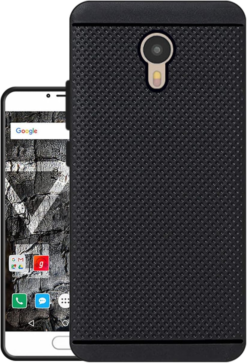HELLO ZONE Exclusive Dotted Matte Finish Soft Rubberised Back Case Cover for Yu Yunicorn Yu5530 - Black