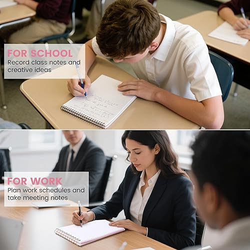 Miniatura 7 de Yoment Cuadernos de espiral superior para zurdos, de 6 x 9 pulgadas, con rayas universitarias, cubierta impermeable, bloc de notas de 160 páginas