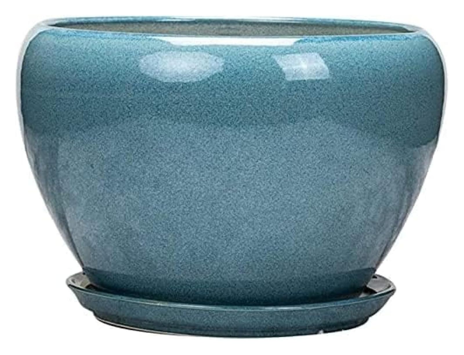 Pots de fleurs amusants en émail bleu pour décoration de porche unique