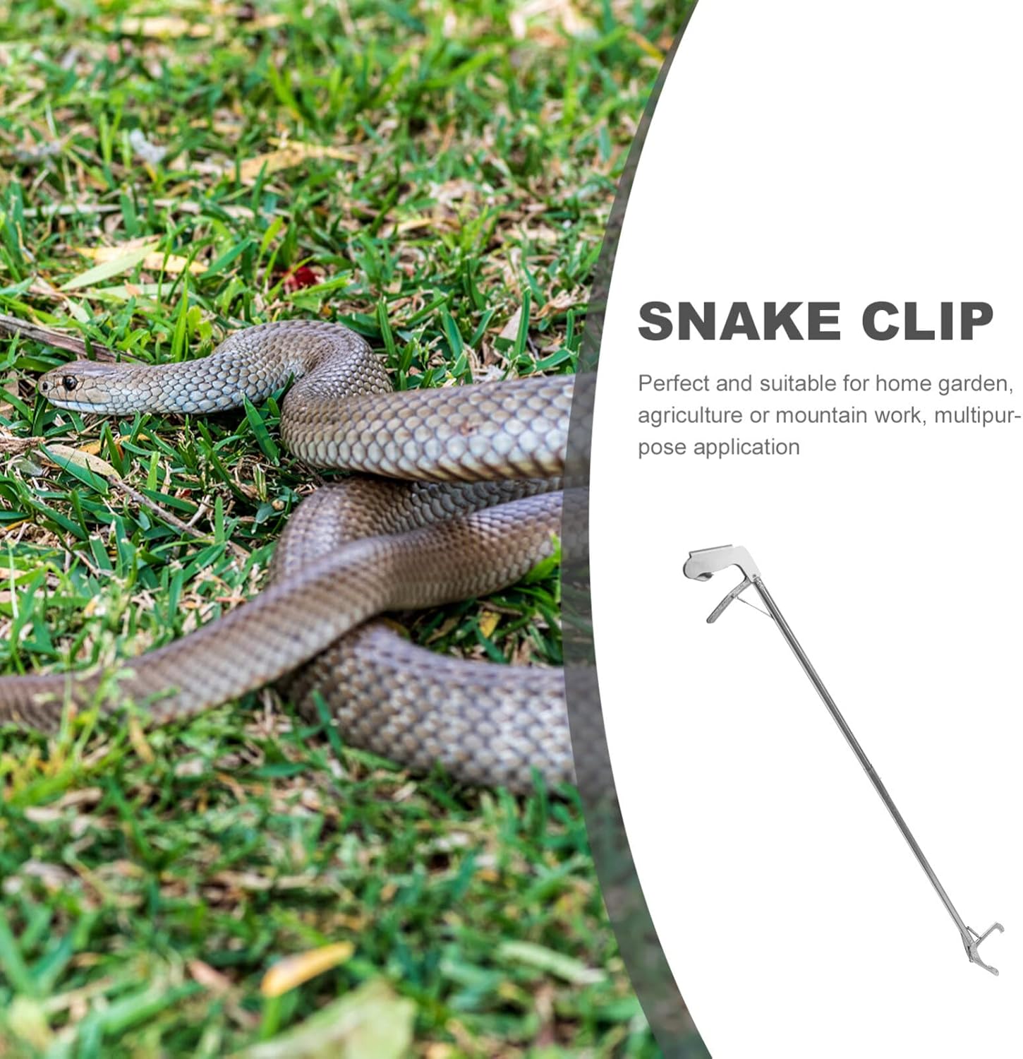 balacoo Folding Snake Catcher Clip Tool Stainless Steel Snake Grabber Stick Lock Clamp for Handling for Gardens and Outdoors