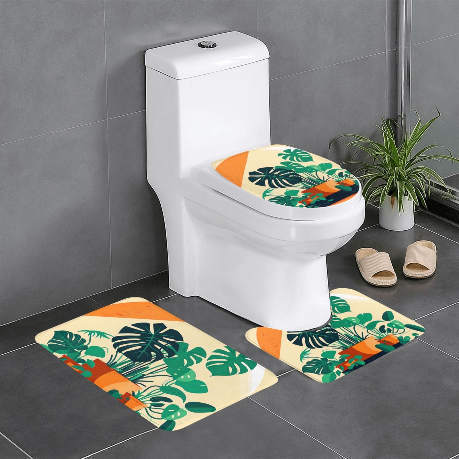 Lot de 3 tapis de bain tortue antidérapants et durables pour toute la famille