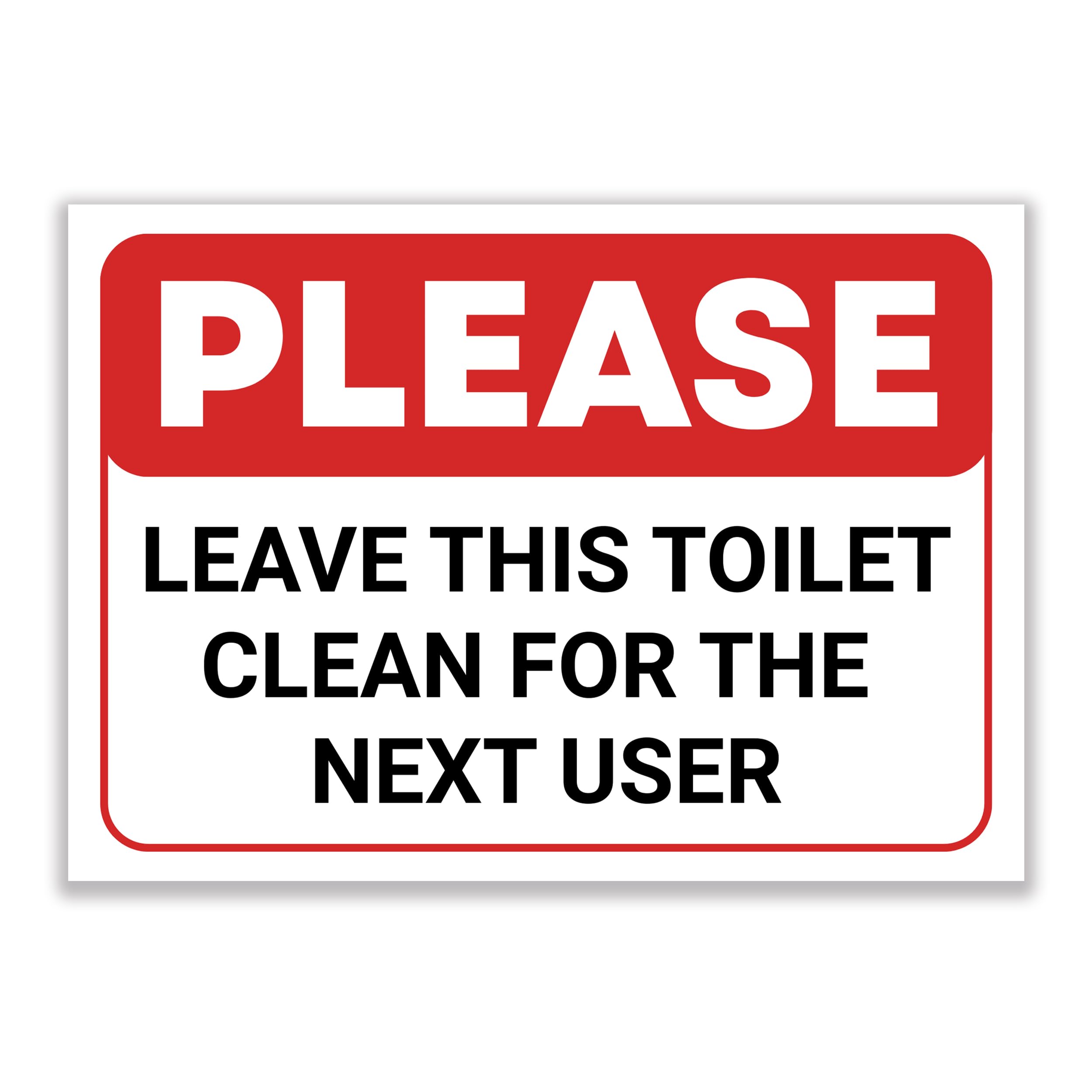 LP Lifestyle Please Leave This Toilet Clean for the Next User Sign – Clear Hygiene Reminder Notice, Waterproof PVC Toilet Sign, Easy to Install No.268 (A4 (210mm x 297mm) – No Holes)