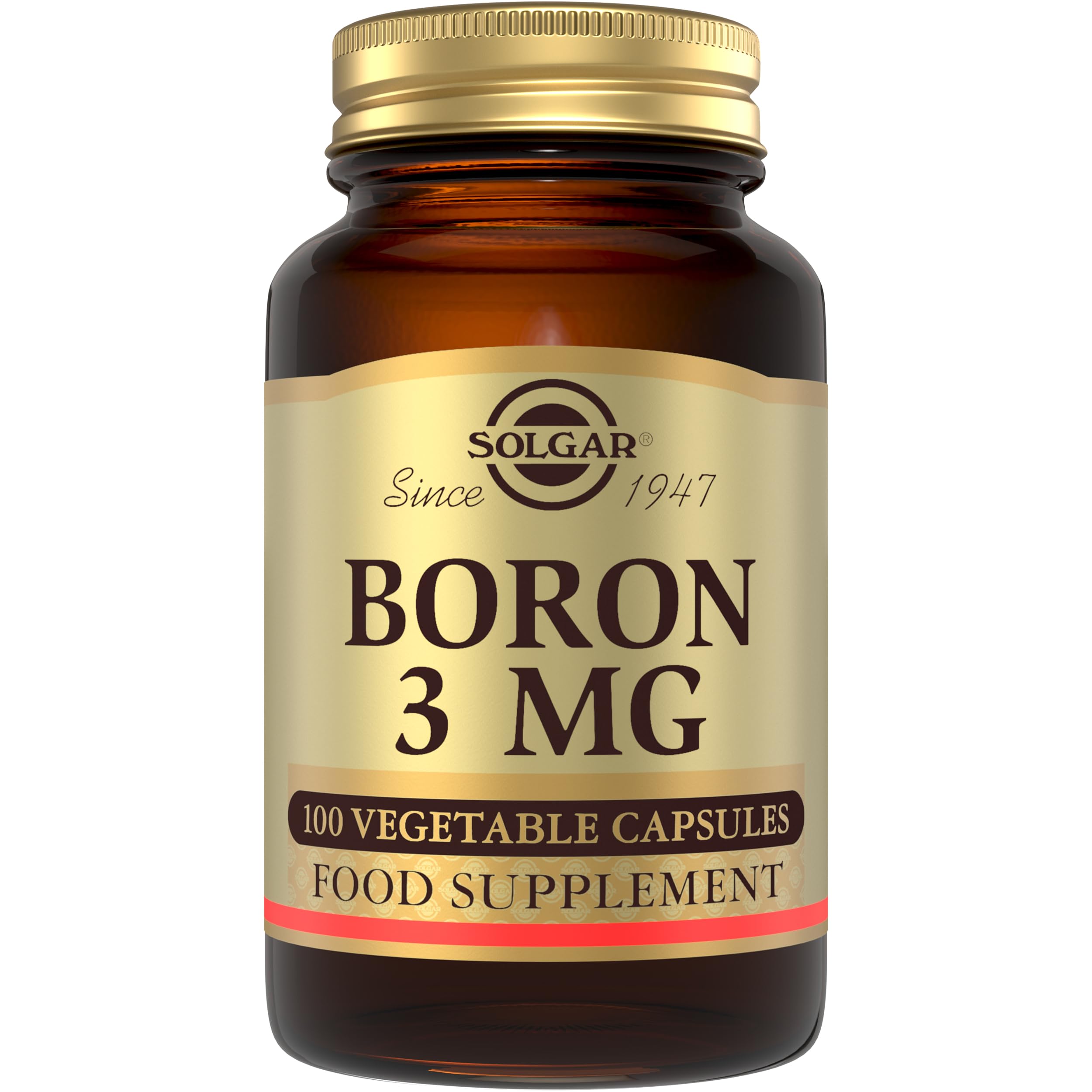 Solgar Boron 3 Mg Vegetable Capsules - Food Supplement, 100 Capsules (Pack of 1) - Vegan, Gluten Free