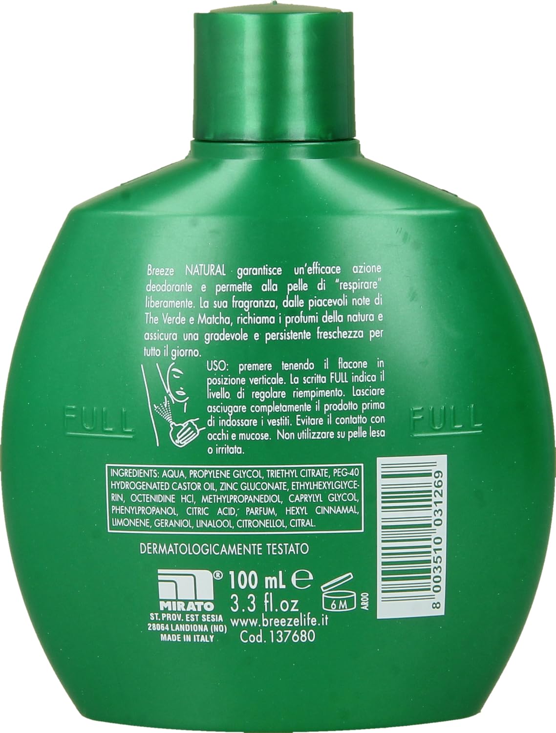 Breeze Natural Essence Squeeze, deodorante senza gas e senza sali di alluminio, 48 ore, deodorante profumato, 100 ml + portachiavi Beni Culinari