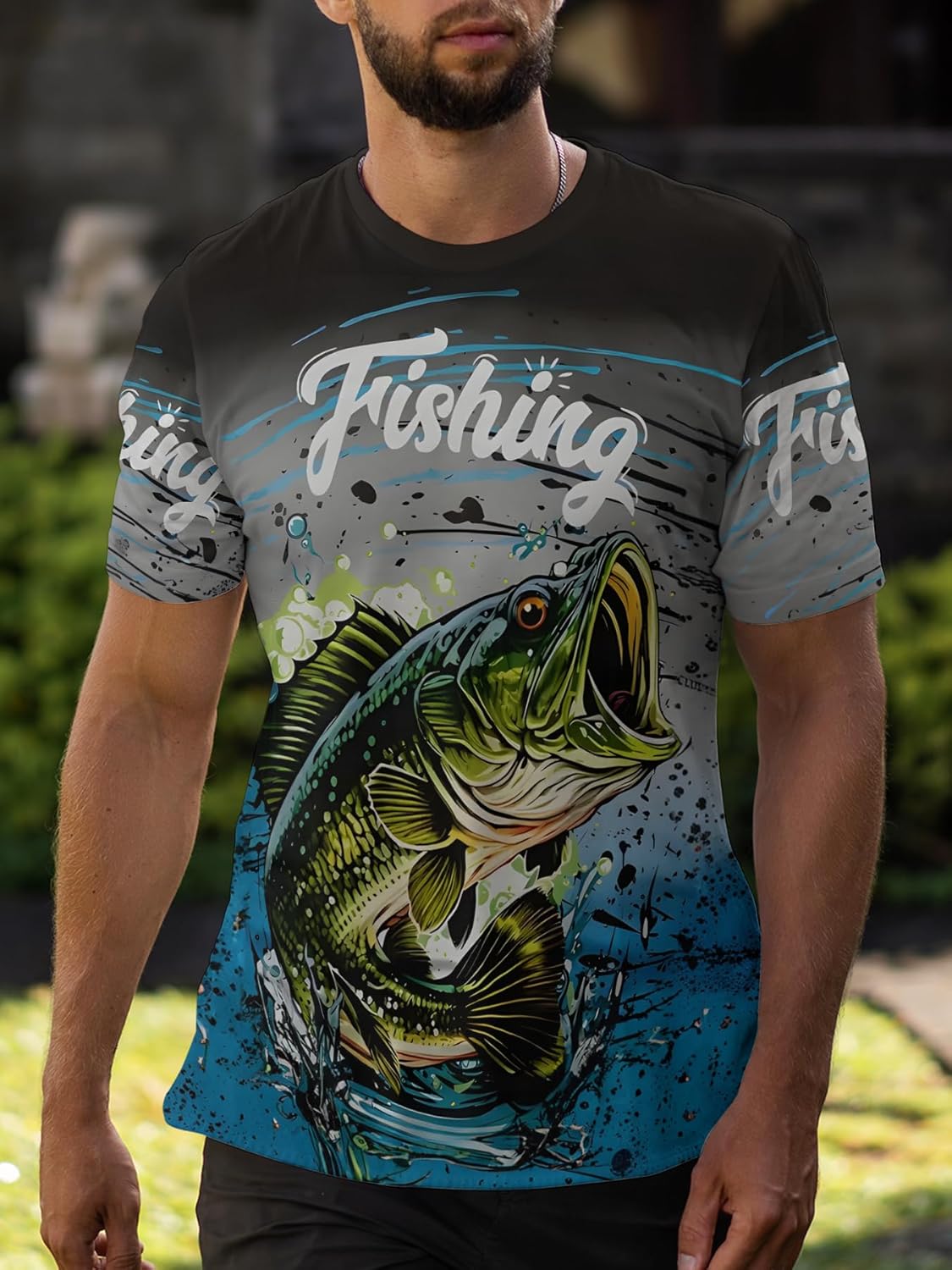 Men's T-Shirts Funny T-Shirt for Men 3D Cat Graphic Print Tees Summer Shirts for Men Casual Short Sleeve Tee,Polyester - Image 2