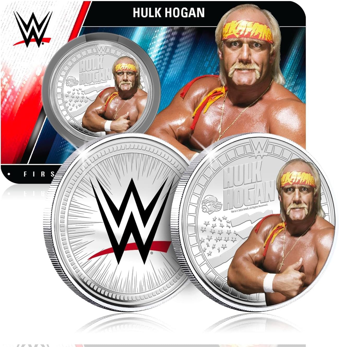 FANTASY CLUB Hulk Hogan WWE 32 mm Official Collectible Coin – Tribute to The Immortal Hulkster and Wrestling Icon – Limited Edition for Fans and Collectors