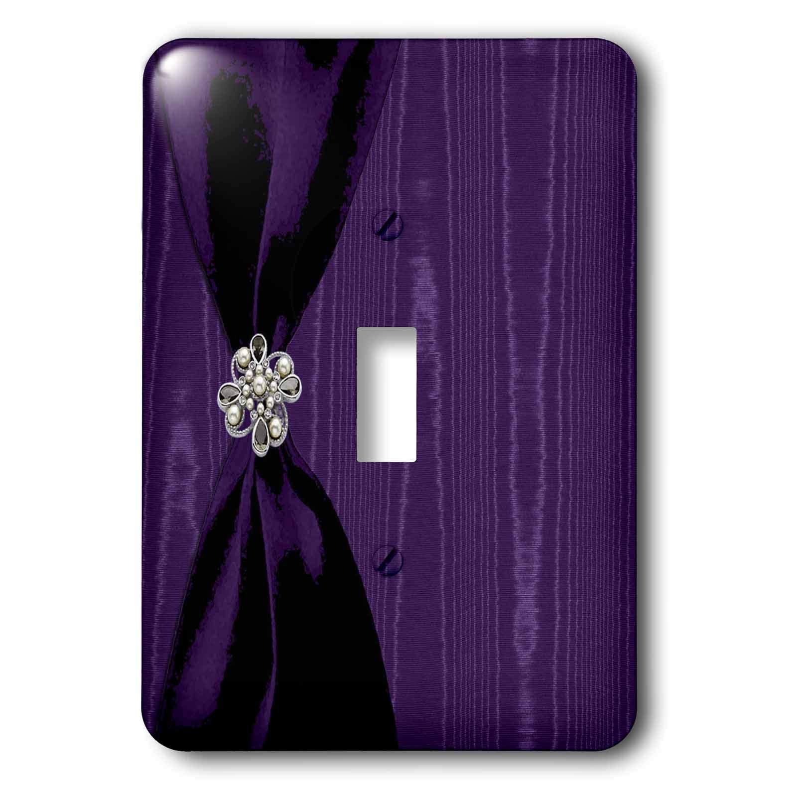 Violet en ruban satiné pour remplacer une plaque interrupteur terne