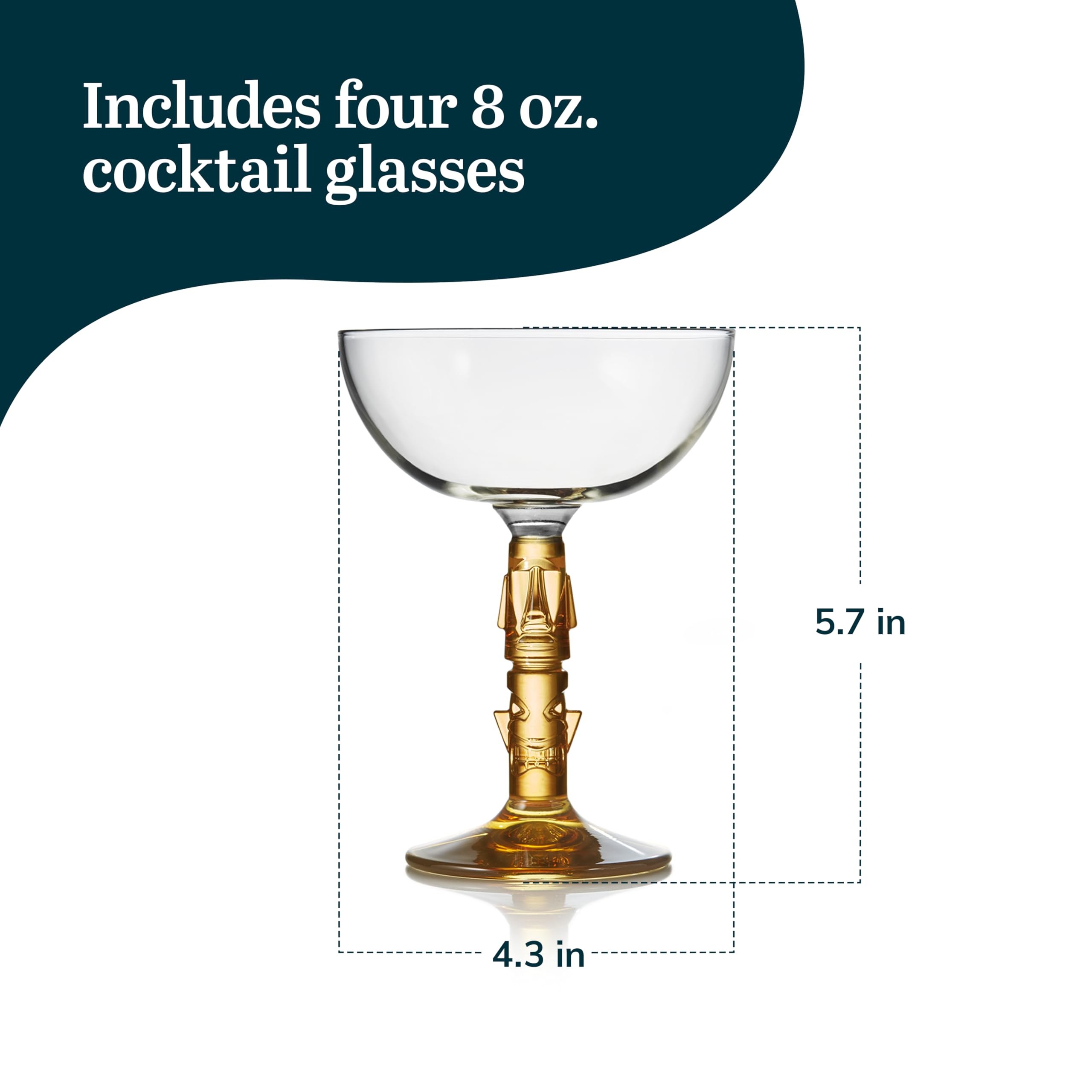 Libbey Tiki Coupe Cocktailgläser, 240 ml, 4 Stück
