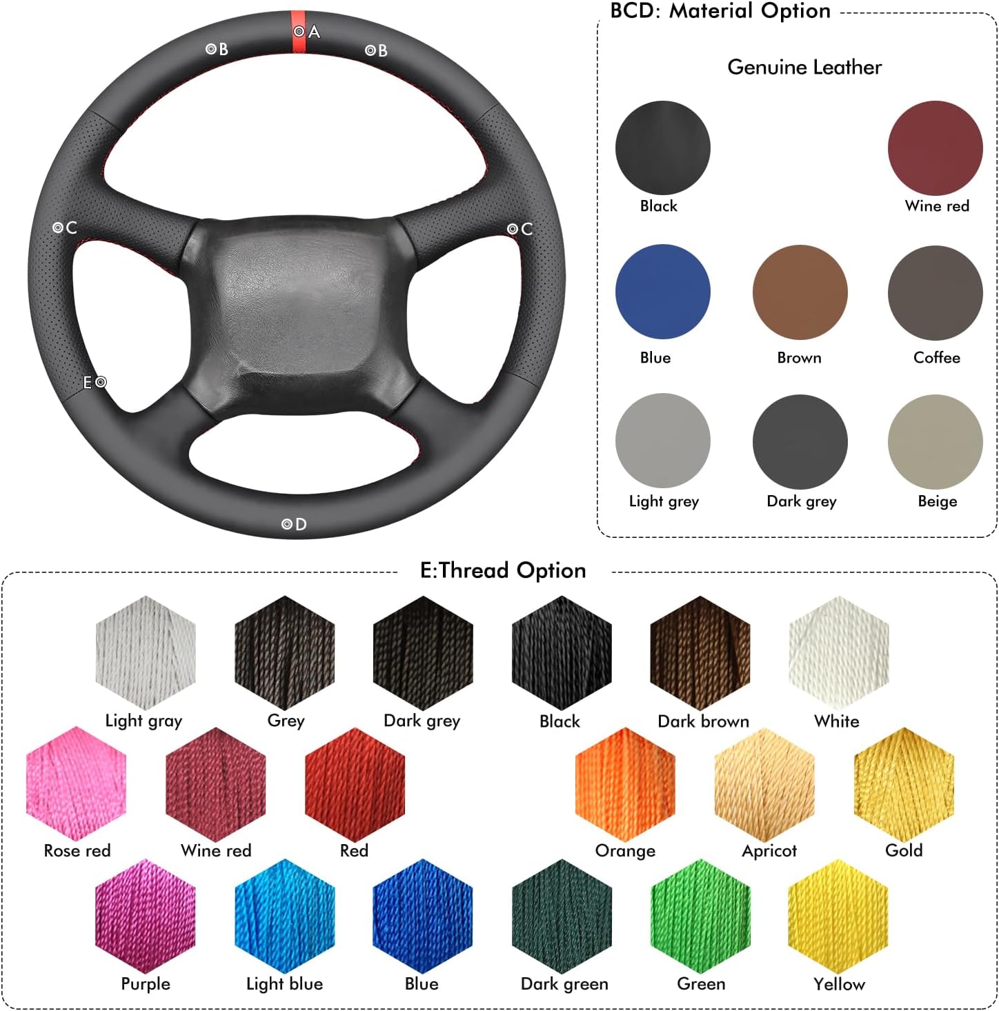 MEWANT Steering Wheel Cover Compatible with (Chevy) Silverado 1500/2500/3500 1999-2002 / Astro/Blazer/C/K 1500 Series/Kodiak/S-10 S10 / Suburban/Tahoe