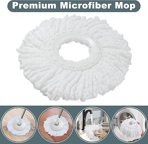 Miniatura 5 de Trapeador y cubo con juego de escurridor, sistema de trapeador giratorio y cubo, trapeadores para limpieza de suelos, herramientas de suministros