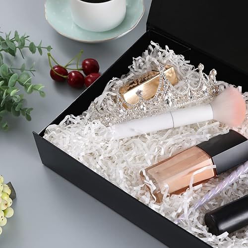 Miniatura 2 de JINGUAN Caja de regalo negra de 11 x 7.8 x 2.3 pulgadas, caja de regalo con cierre magnético, caja de regalo para camisa, caja de regalo con tapa