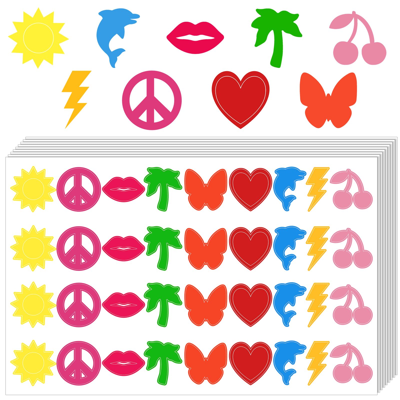 Stickers de bronzage cœur pour la plage et séances de solarium en lot de 720