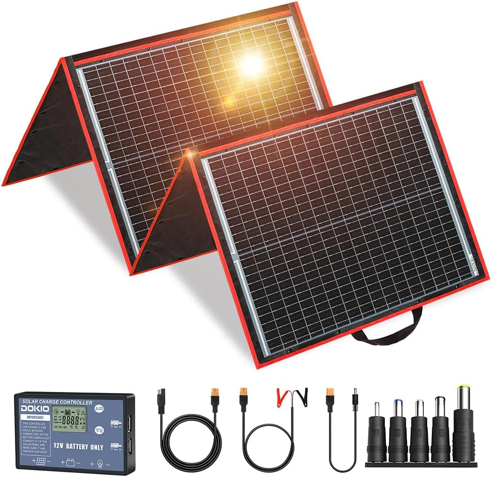 DOKIO 150W Portable Foldable Solar Panel Kit
