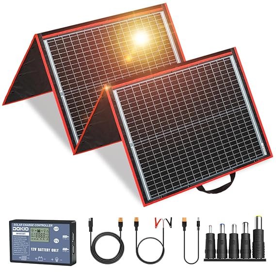 DOKIO 150W Portable Foldable Solar Panel Kit