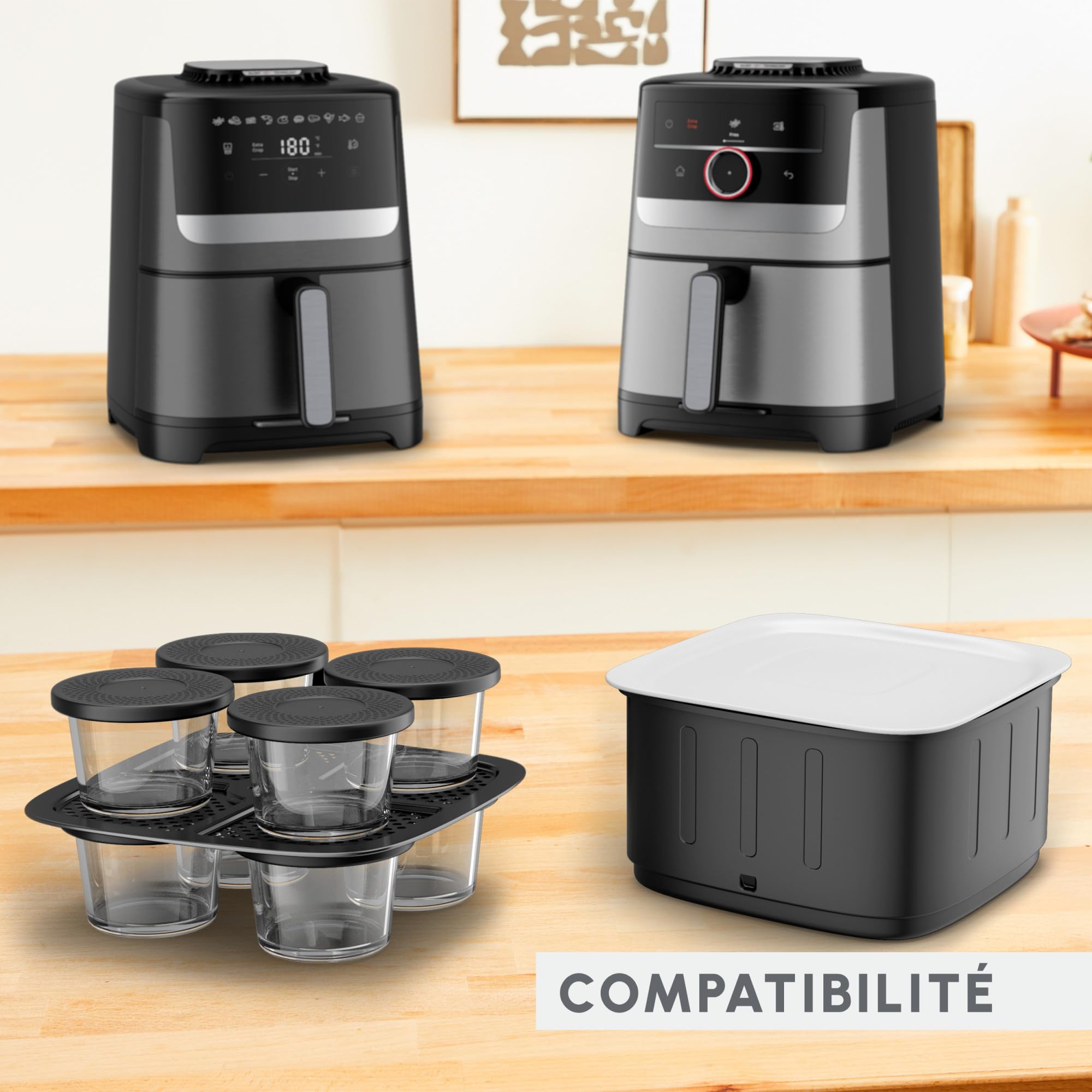 Tefal - Set 8 Verrines pour Air Fryer avec Support et Couvercles