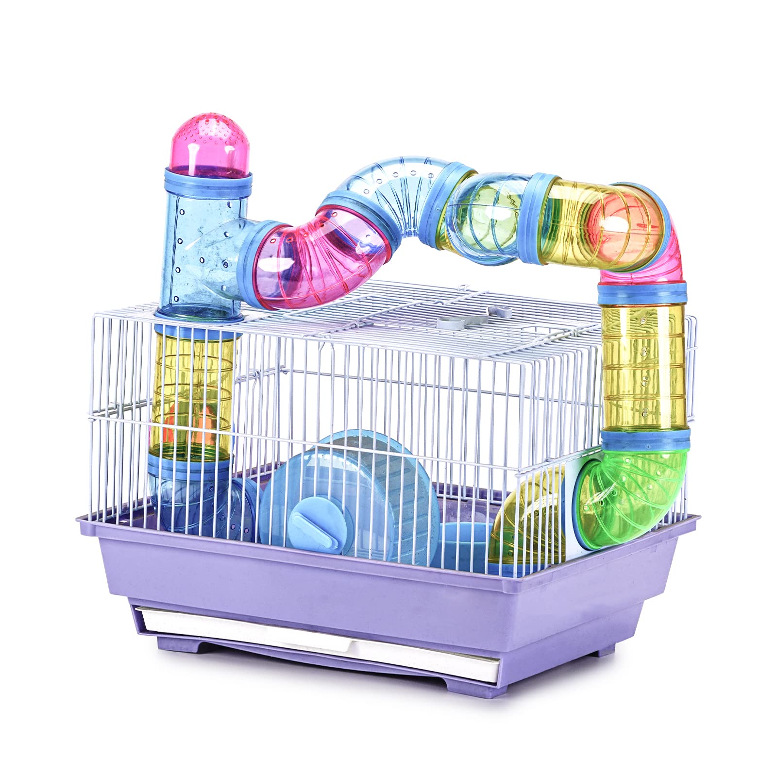 Jaula para Hámster Roborowski Jaula para Hamster 34.5 * 28 * 24cm jaulas Hamsters pequeña Bebedero comedero Aleatorio (178)