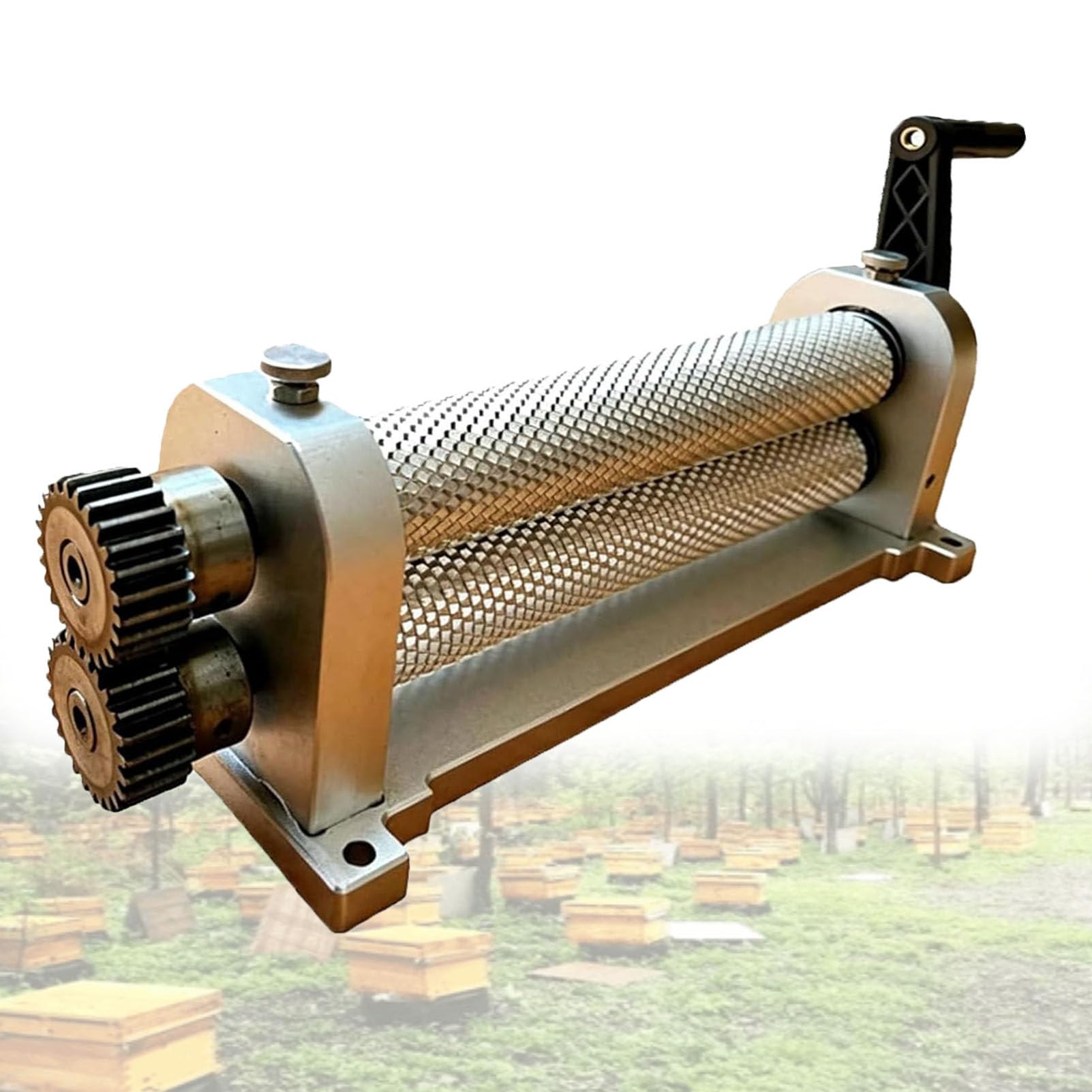 Pfps Manual Bee Wax Sheet Roller Mill, 280mm Aluminum Alloy Comb Foundation Machine, Honeycomb Stamper for Beekeepers and Apiary Use 5.1mm