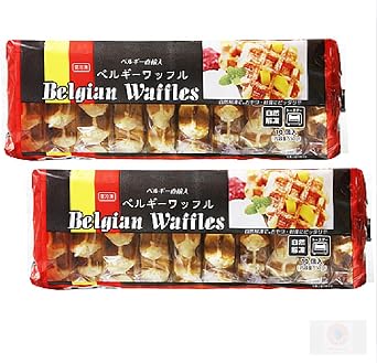 Frozen Belgian Waffles, Set of 10, 2 Bags 1 Bag 1.8 oz 550 g for Coffee, Tea, Tea