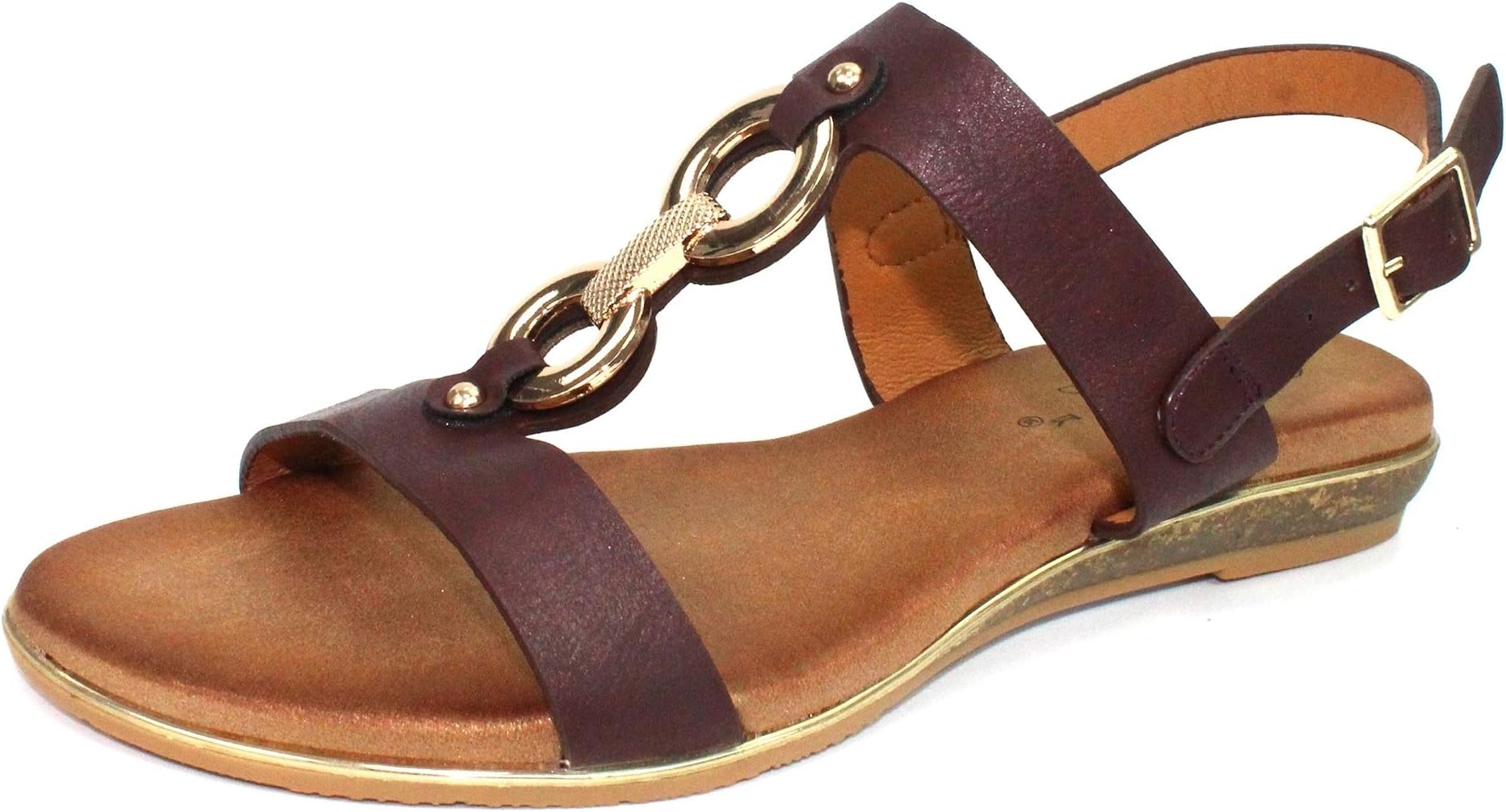 Lunar Maldives Ladies 'T Bar' Sandal 6 UK Burgundy