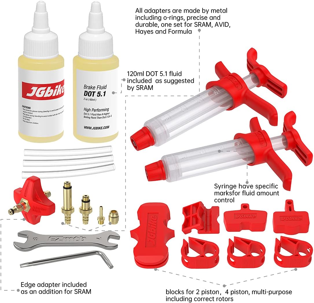 JGbike Standard Bleed Kit for Shimano SRAM AVID Hayes Formula Hydraulic