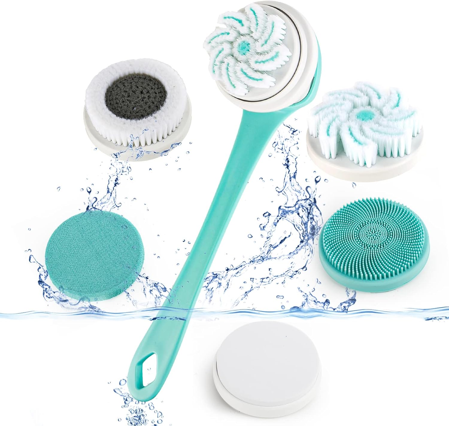 Electric Body Brush, 5 in 1 Body Brush with 3 Speeds Silicone Body Scrubber USB Rechargeable
