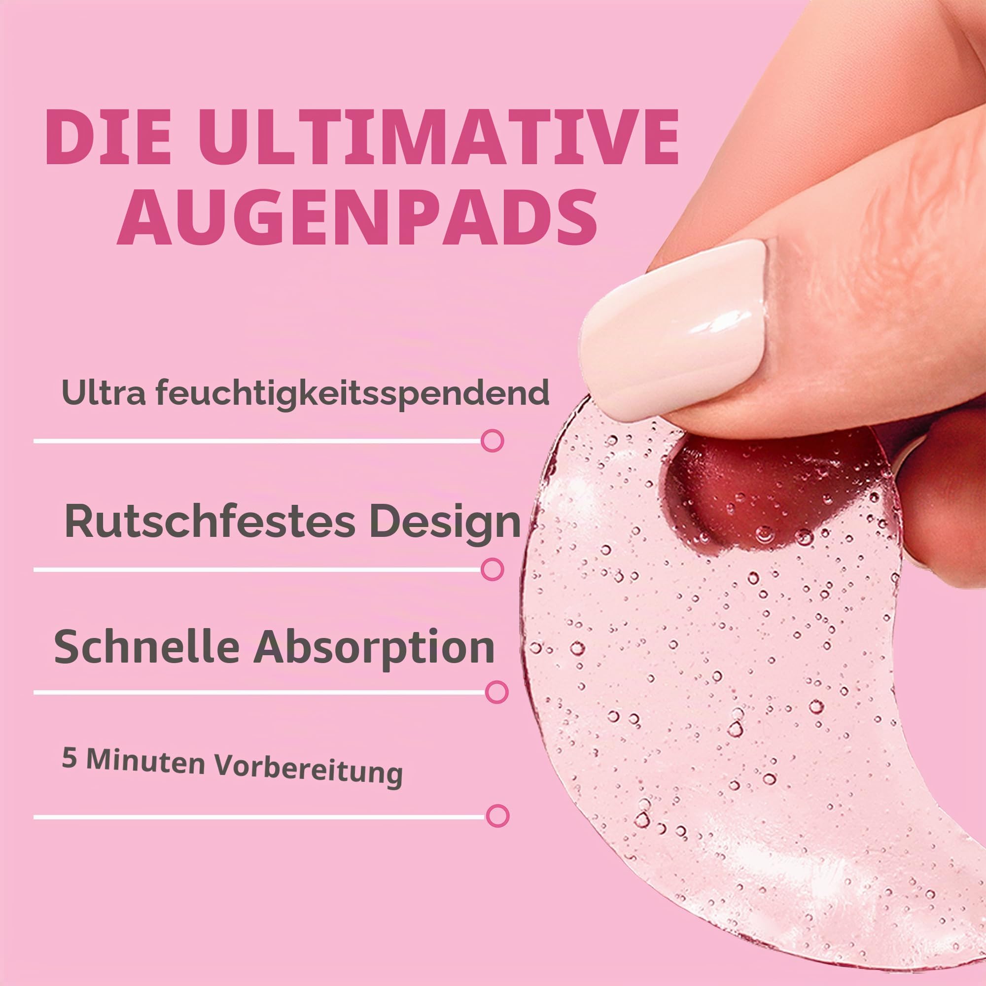 Patchology Serve Chilled Rosé Eye Gel - Pflegende Augenpads mit Resveratrol, Hyaluronsäure und Erdbeerextrakt - Eye Gels Feuchtigkeitspflege gegen Schwellungen, Müdigkeit und Trockenheit - 5 Stück