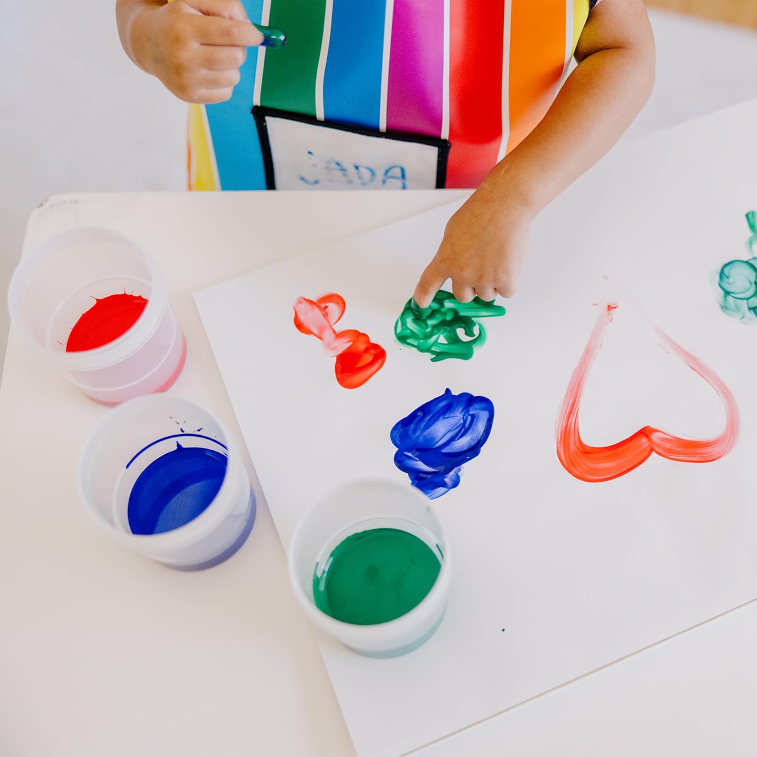 Melissa & Doug Finger Paint Set (4 pcs) - Red, Yellow, Blue, Green