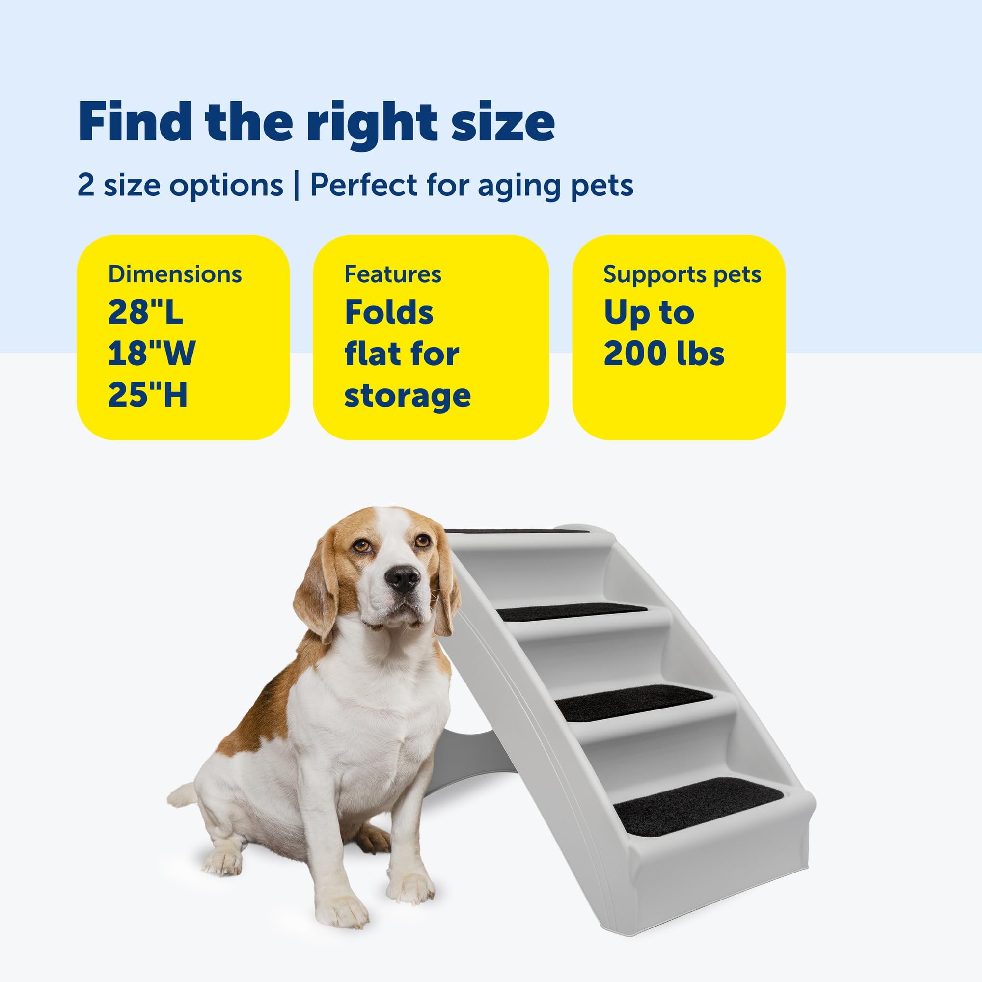 PetSafe CozyUp - Scaletta pieghevole per animali domestici, per cani e gatti, ideale per animali domestici di piccola e grande taglia, extra large, grigio