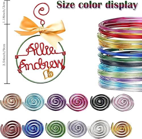 Miniatura 2 de Adorno de Navidad personalizado con nombre de alambre 2023, palabras hechas a mano personalizadas, latón macizo para decoración del árbol de