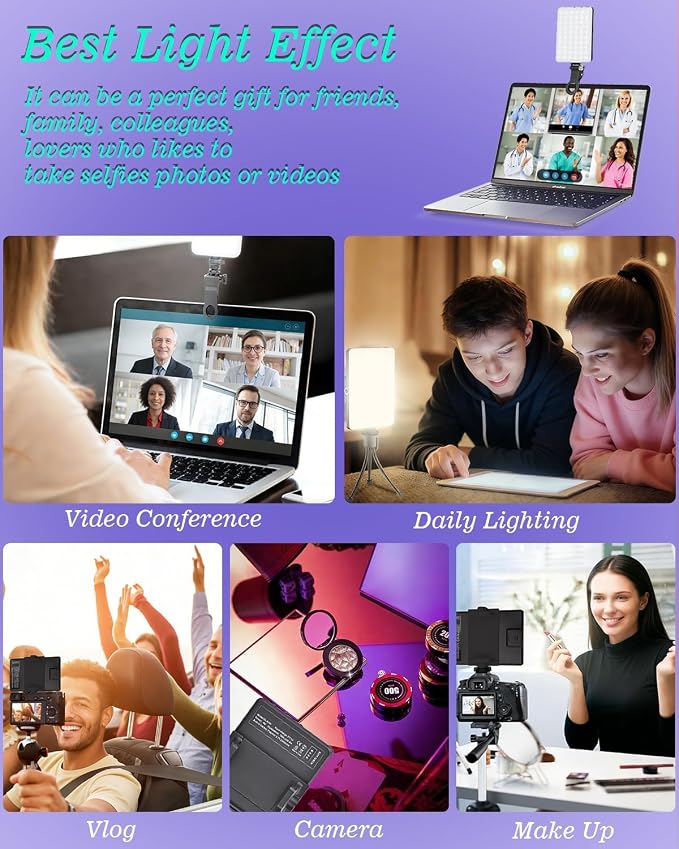 Luz Selfie LED Portátil 60 Lámparas con Clip y Adaptador miniatura 6