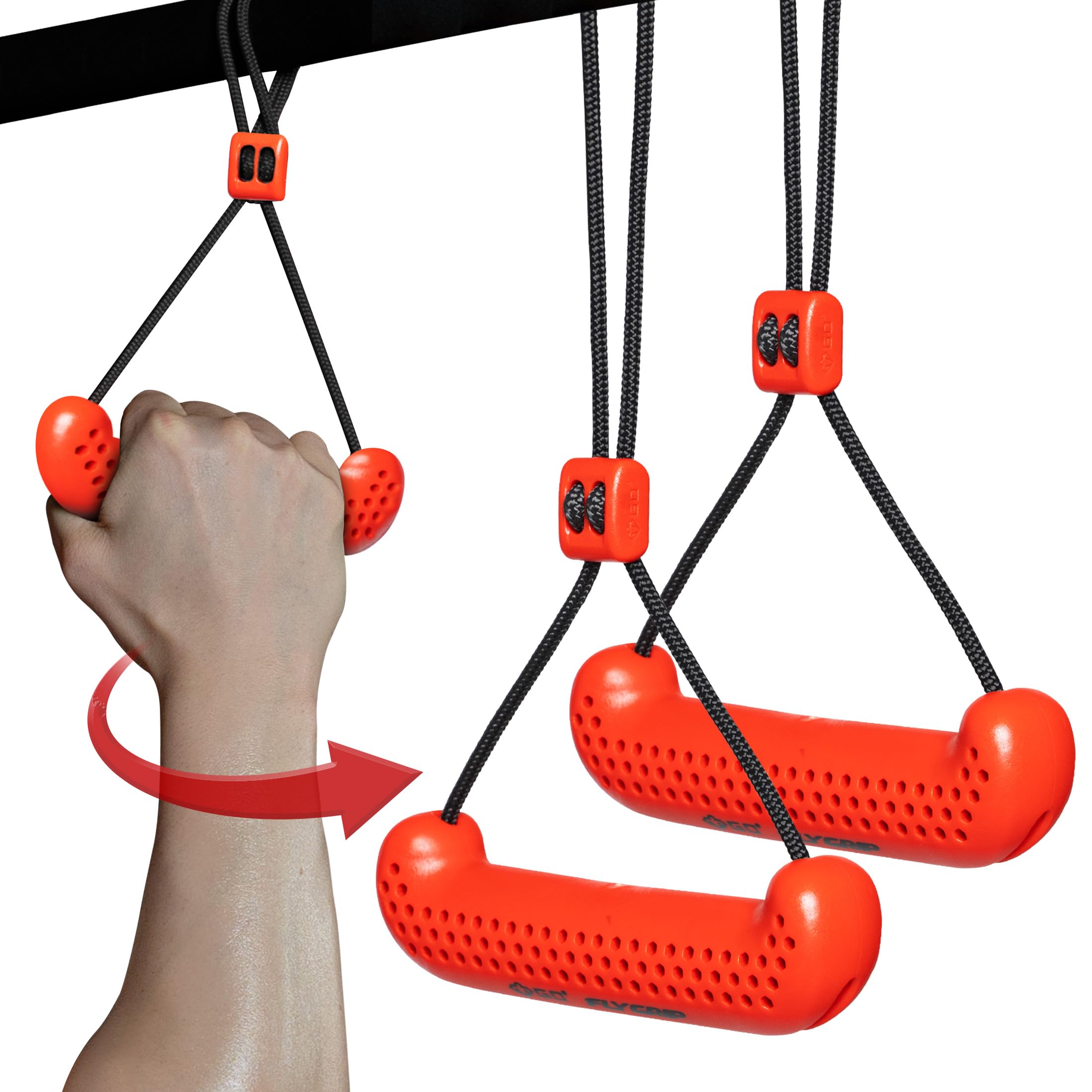 GD Fly Grip Pull Up Handles for Neutral Grip & LAT Pull Down Attachments – Perfect Grips for T-bar Row, D Handle Cable Attachment, Gym Equipment