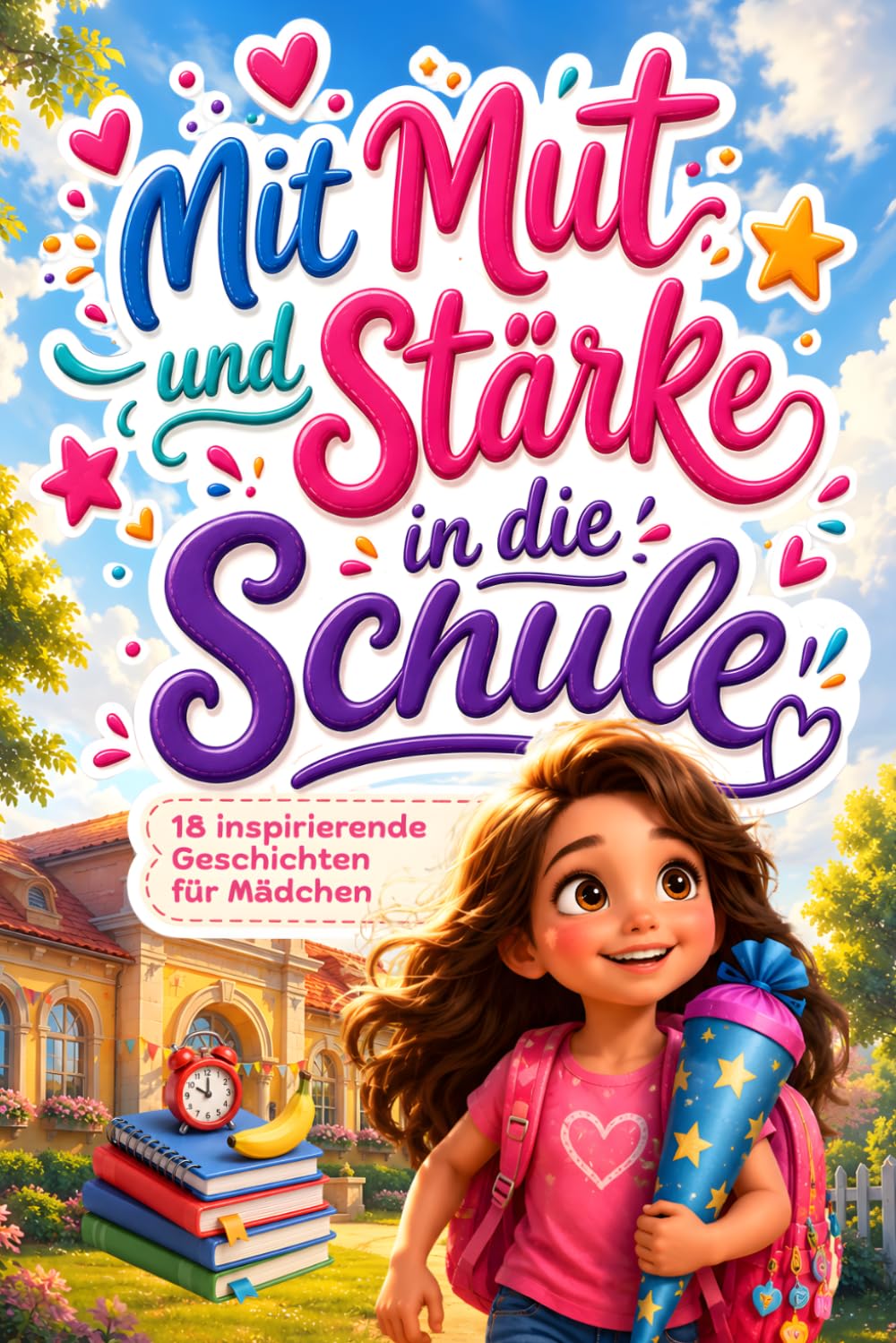 Mit Mut und Stärke in die Schule: 18 inspirierende Geschichten mit Affirmationen und Mitmachseiten für Mädchen zur Einschulung