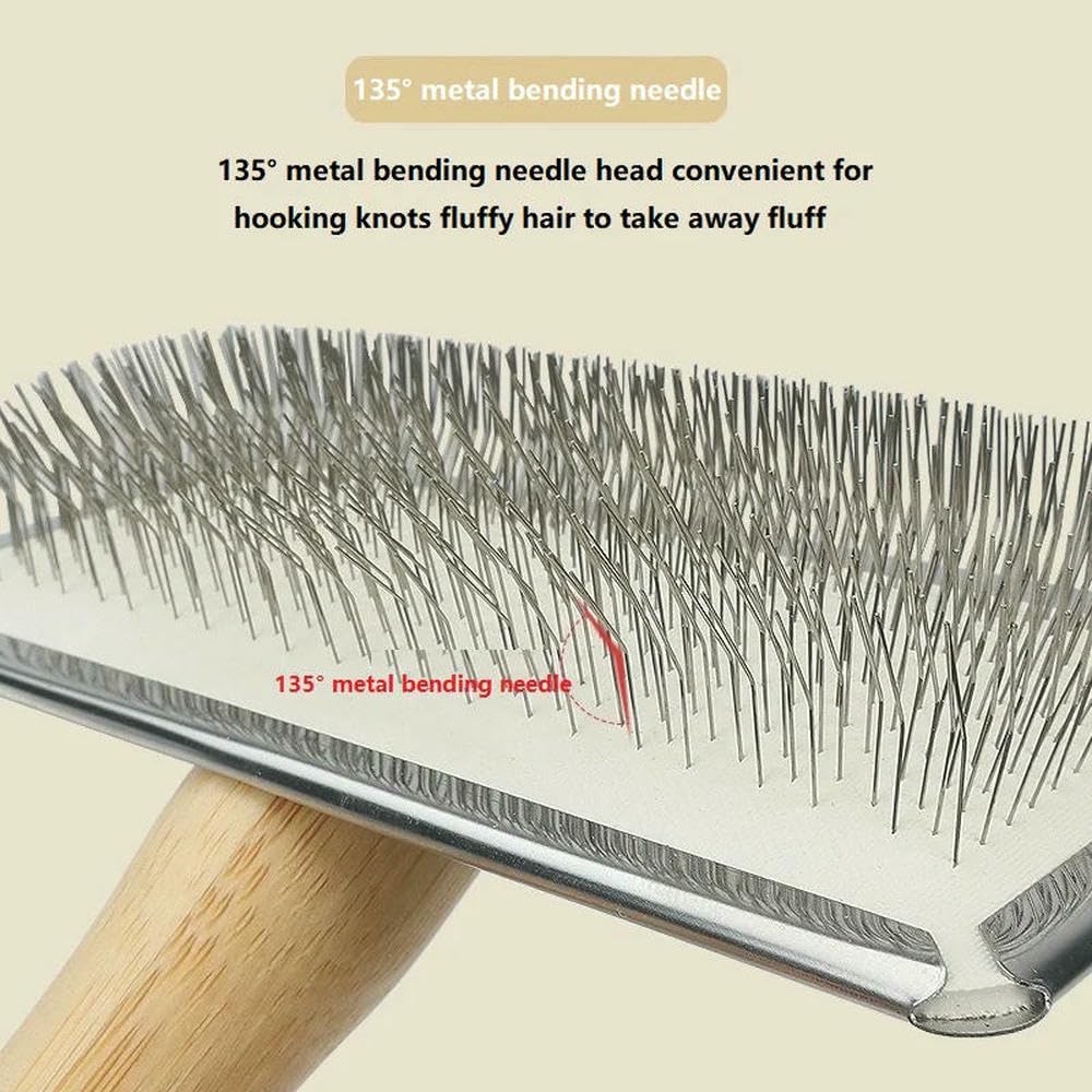 DYRBF Brosse peigne pour chien à poils longs Brosse pour chat Brosse de voiture Poils d'animaux en bois massif Brosse de massage pour chat Brosse de toilettage pour animaux domestiques